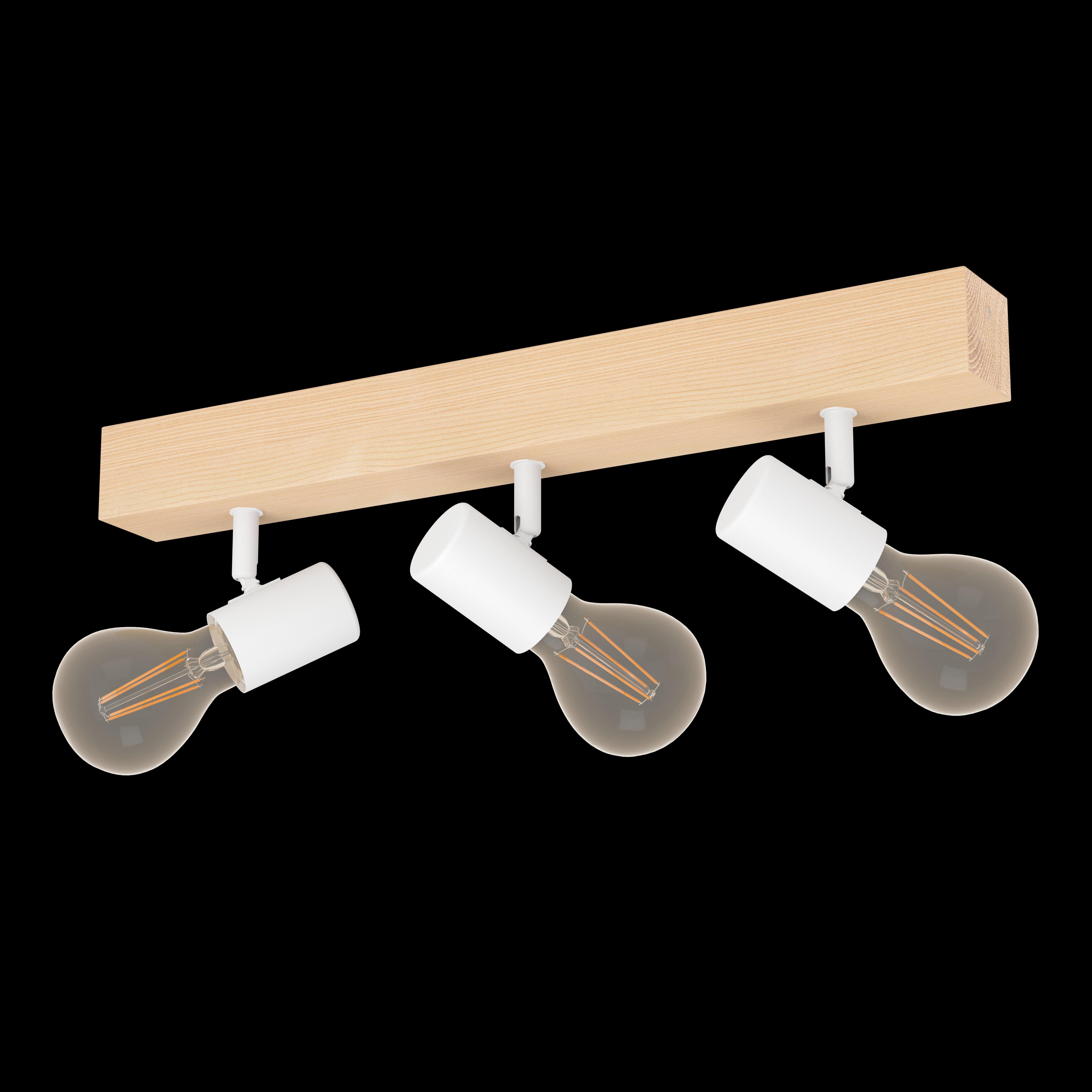 eglo townshend 3 wood white 3 light spotlight living room image