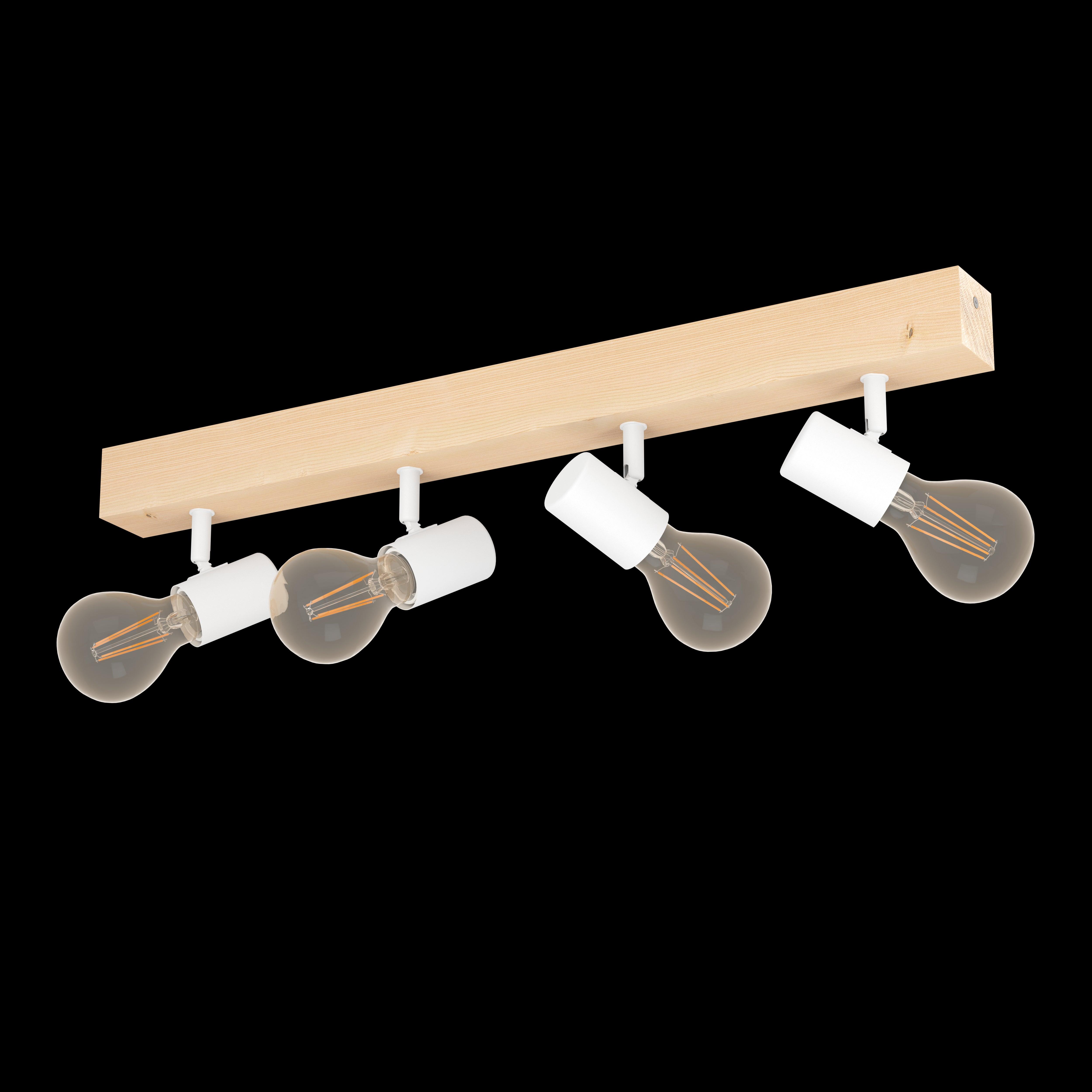 eglo townshend 3 wood white 4 light spotlight living room image