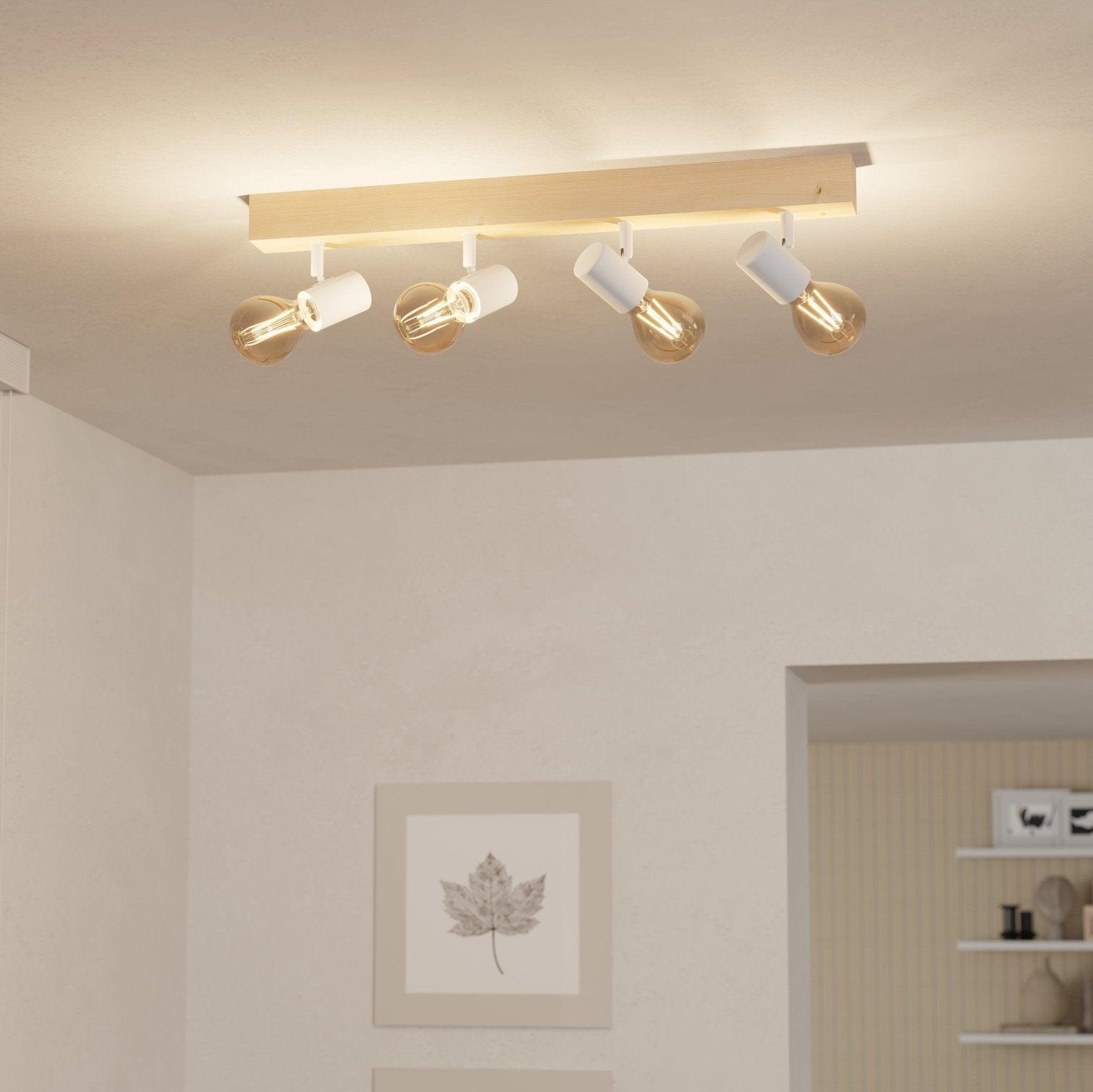 eglo townshend 3 wood white 4 light spotlight