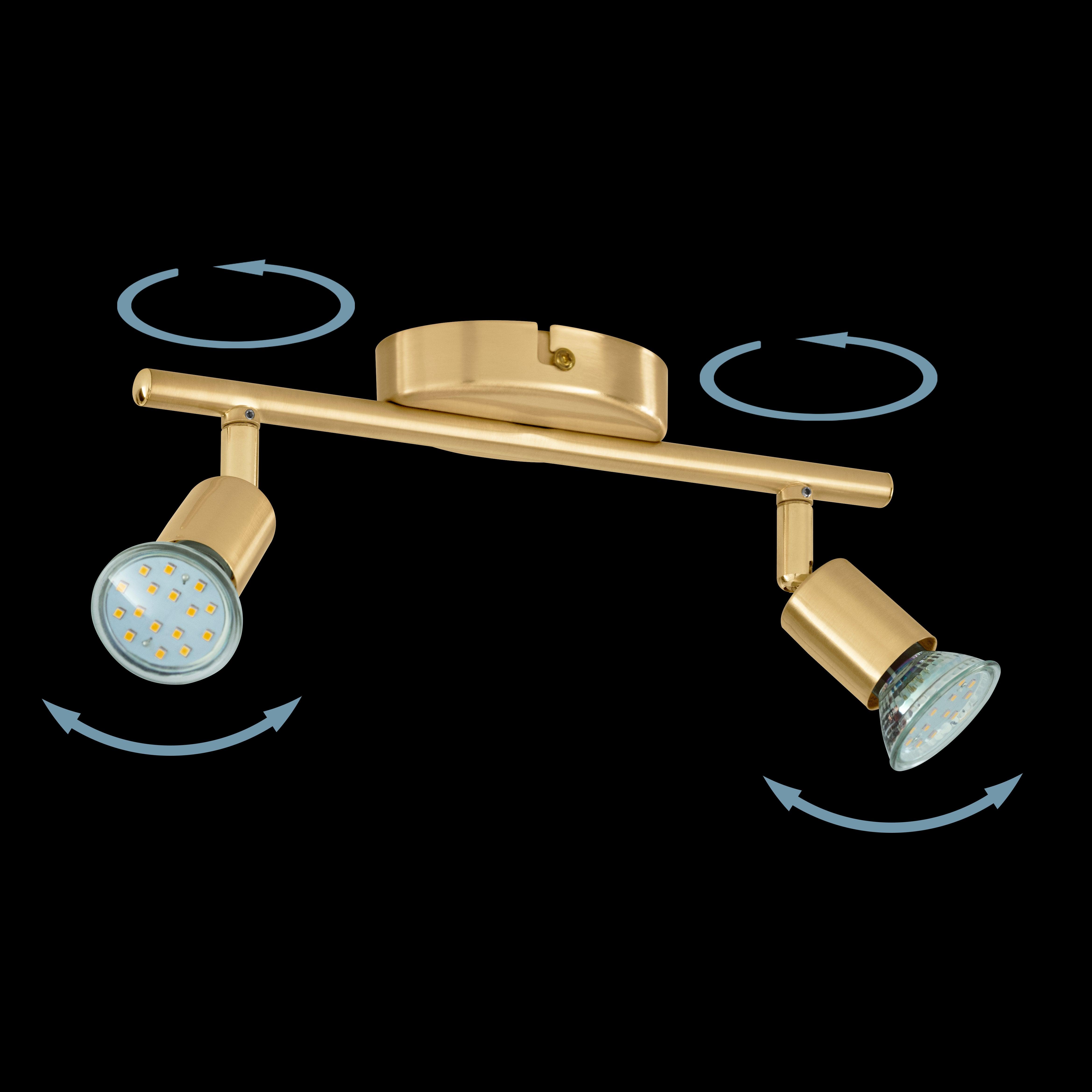 eglo buzz led brass 2 light bar spotlight kitchen lighting