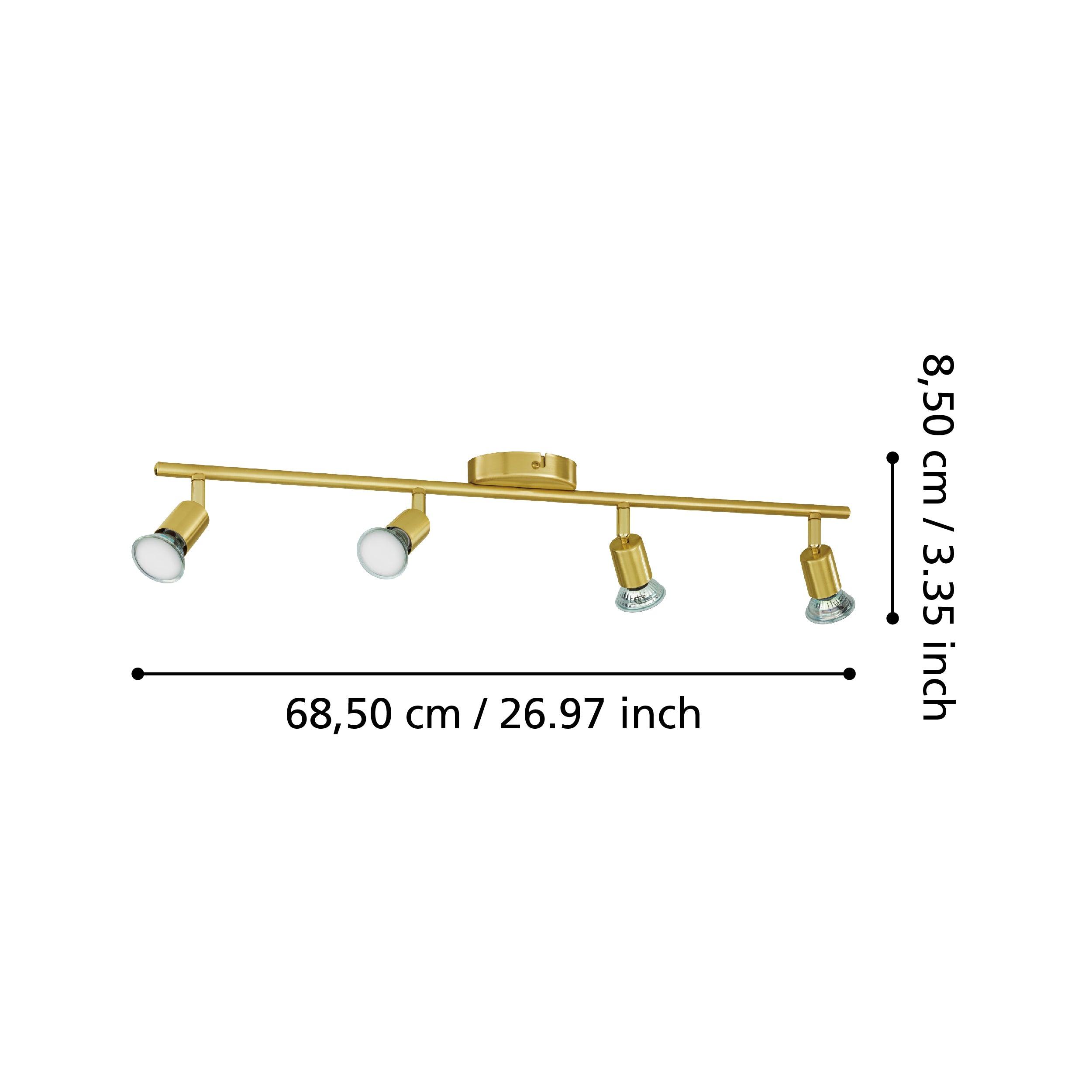 eglo buzz led brass 4 light bar spotlight Kitchen Lighting Close Up