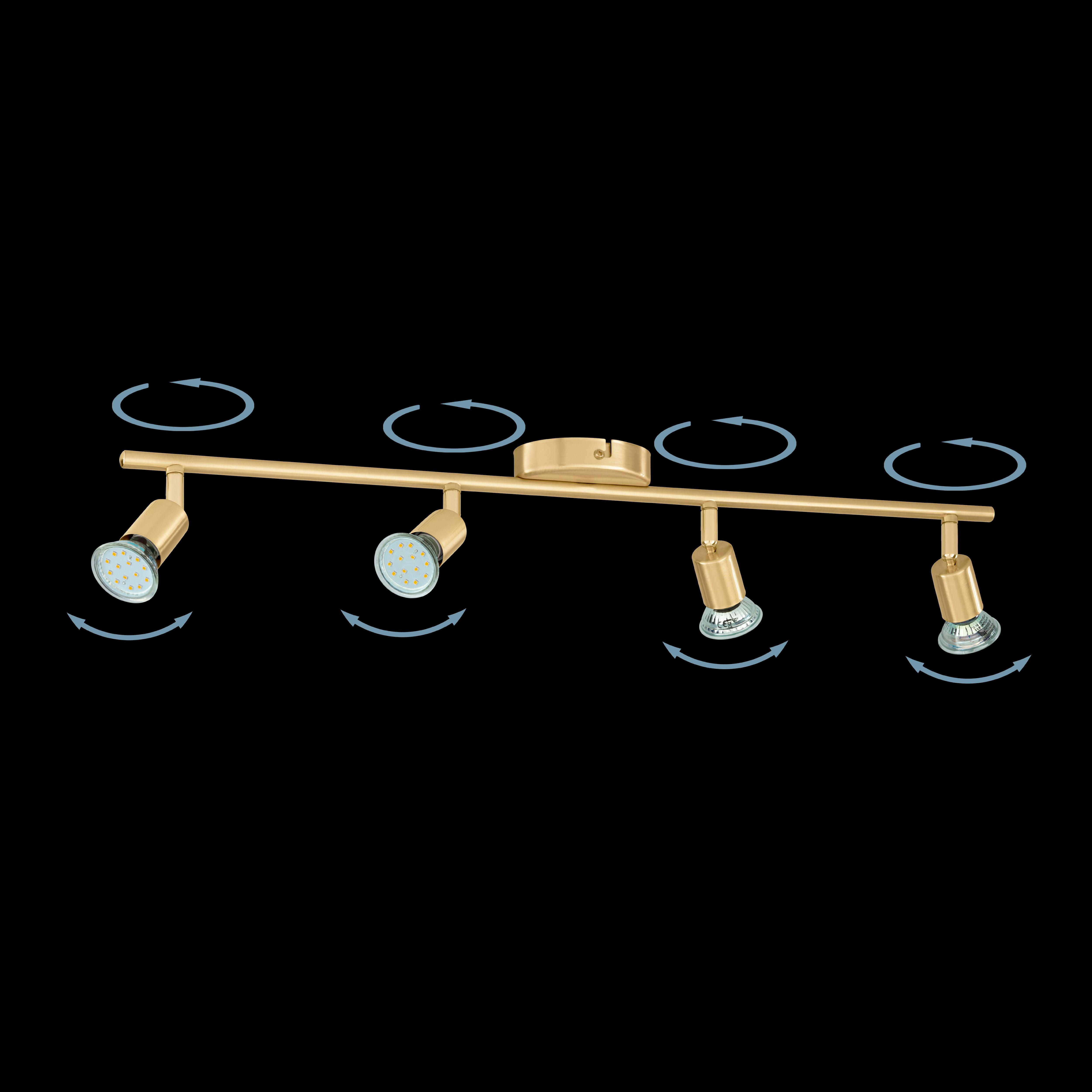 eglo buzz led brass 4 light bar spotlight kitchen lighting