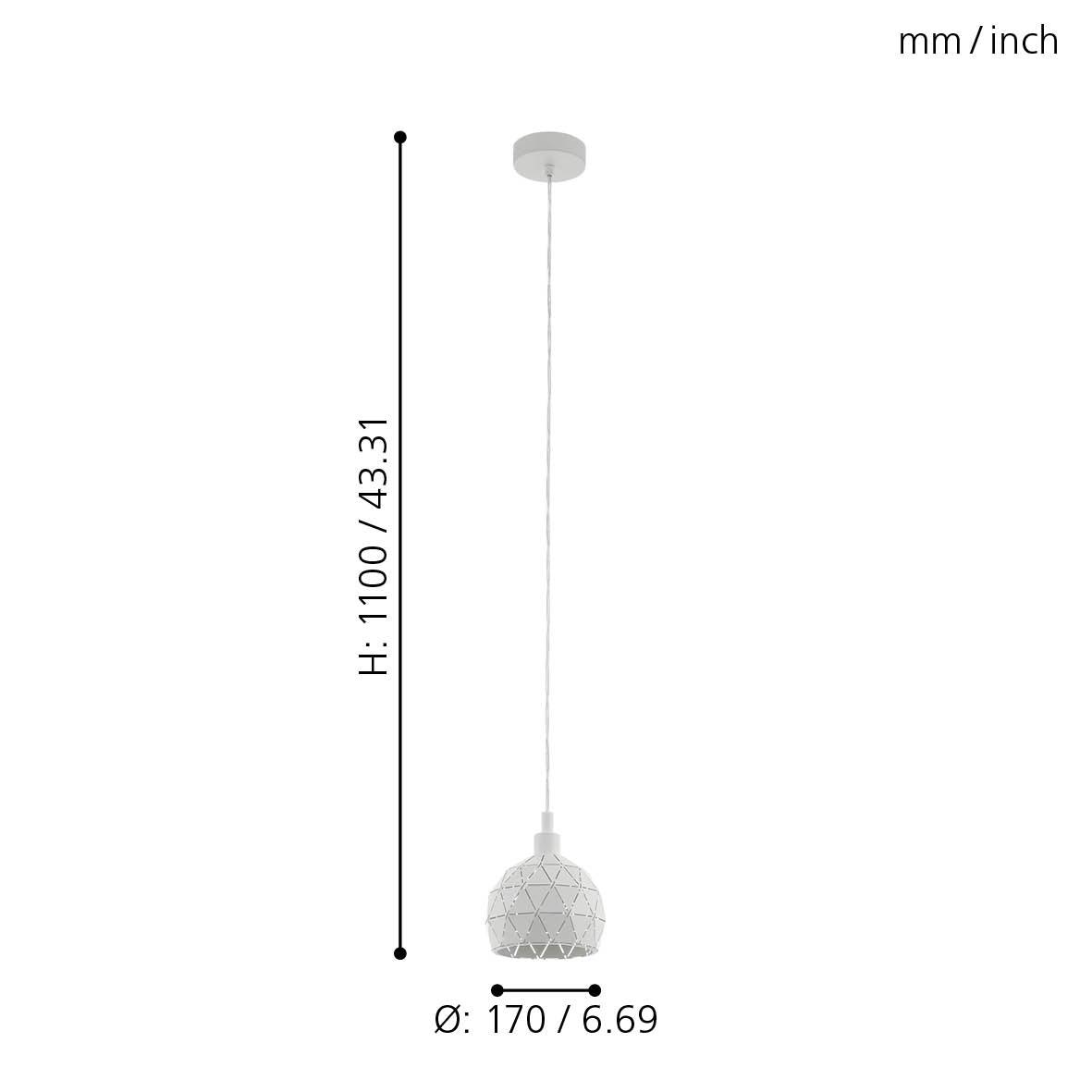 eglo roccaforte metal white geometric ceiling pendant kitchen lighting