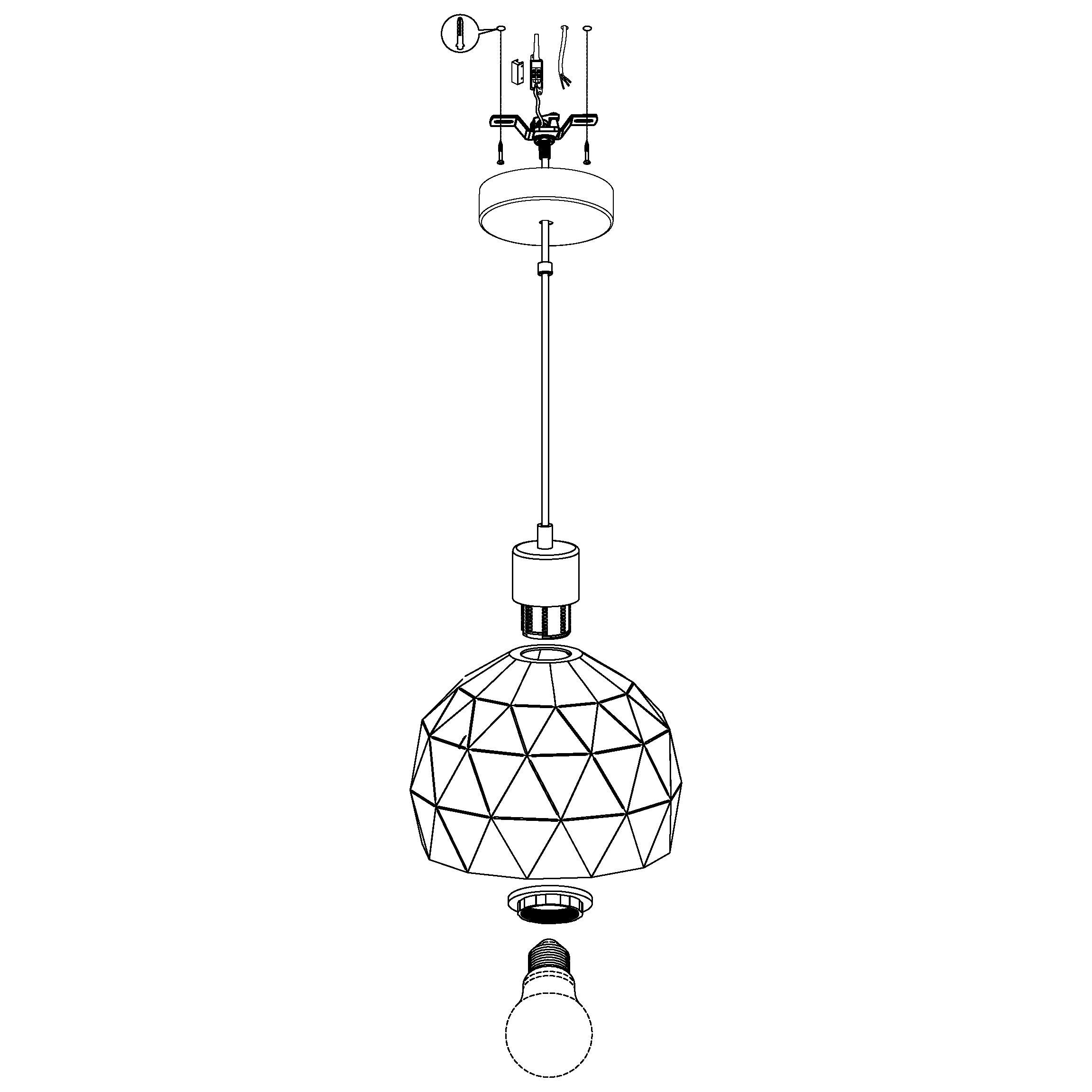eglo roccaforte metal white geometric ceiling pendant Kitchen Lighting Close Up
