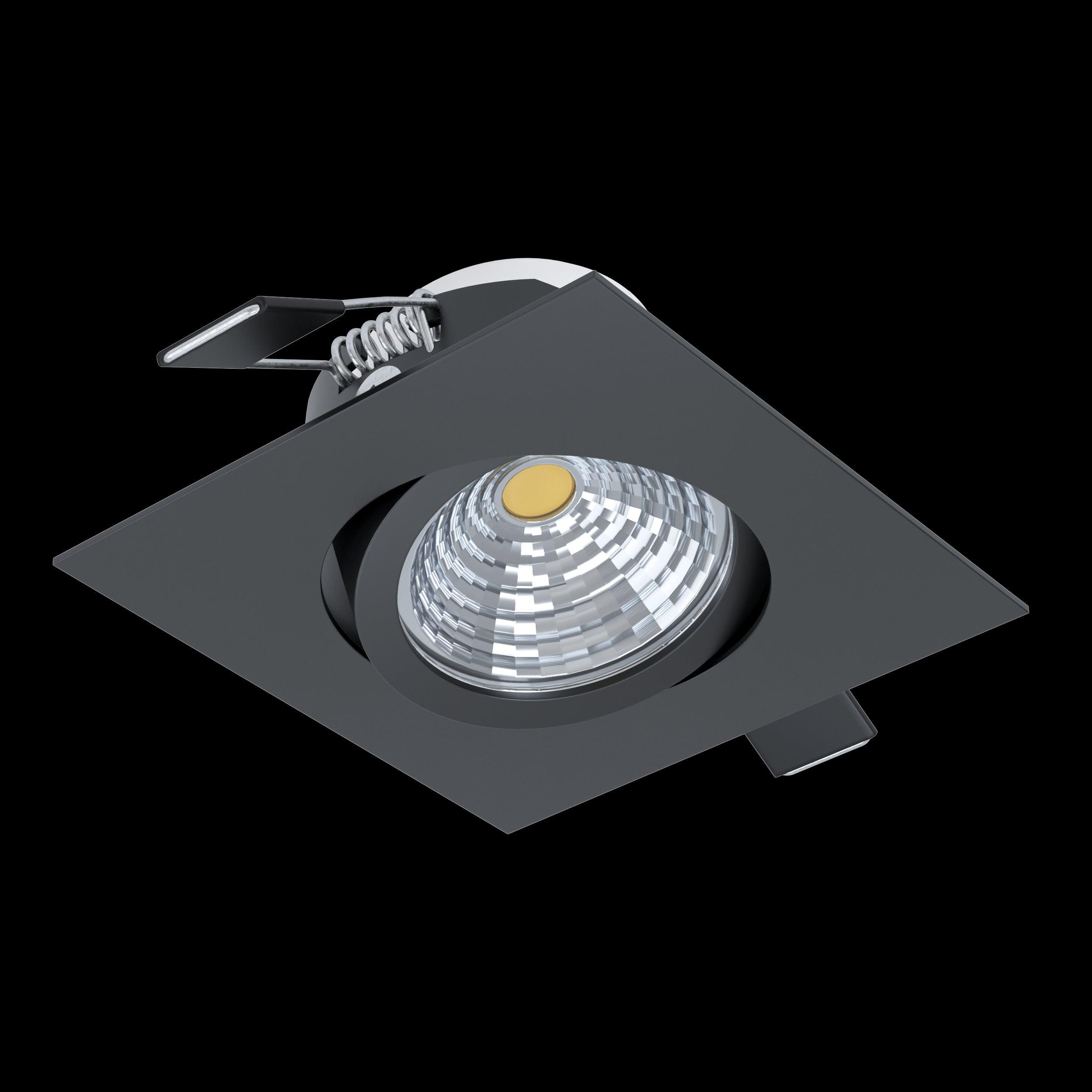 eglo saliceto black square recessed downlight living room image