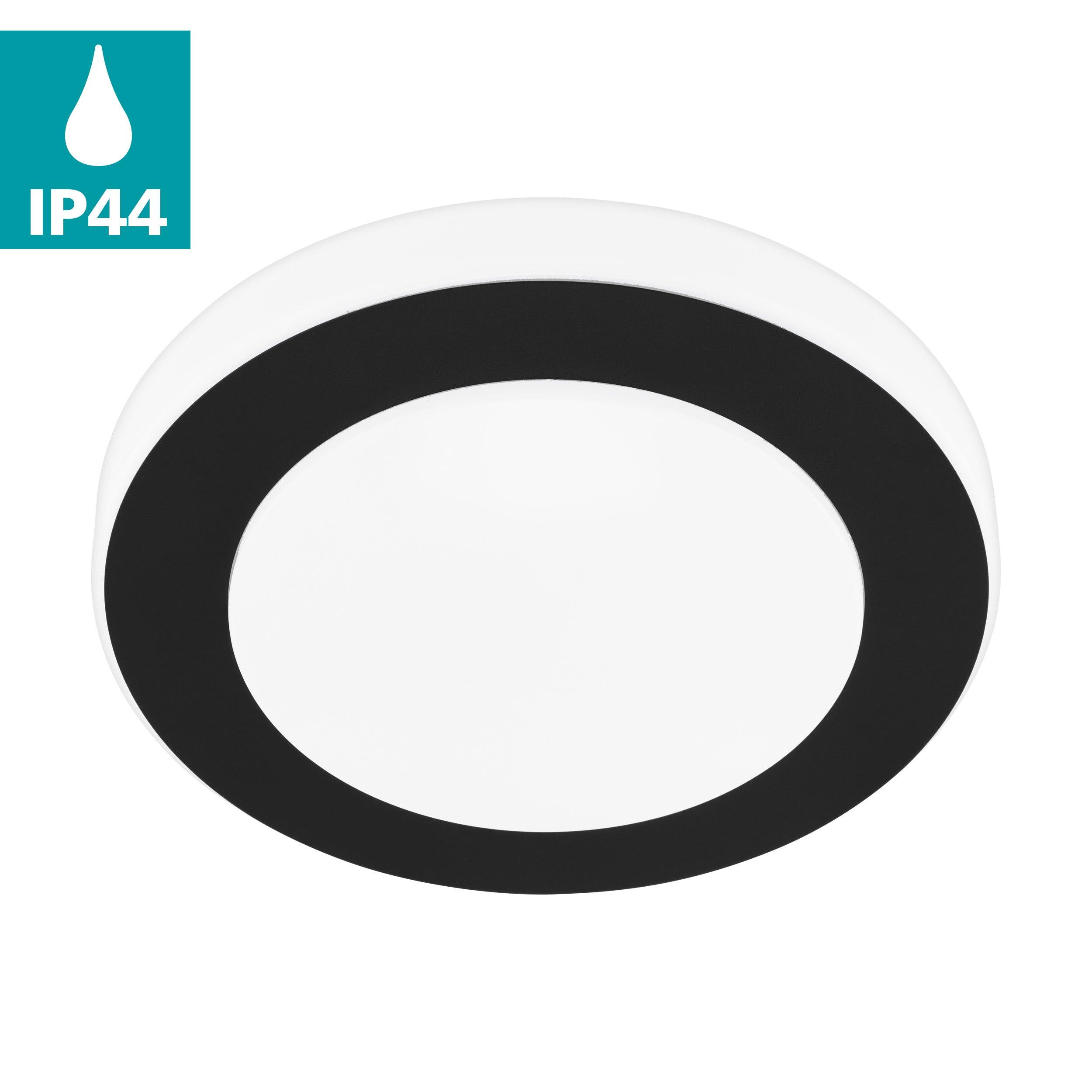 eglo led carpi ip44 black white bathroom flush kitchen lighting