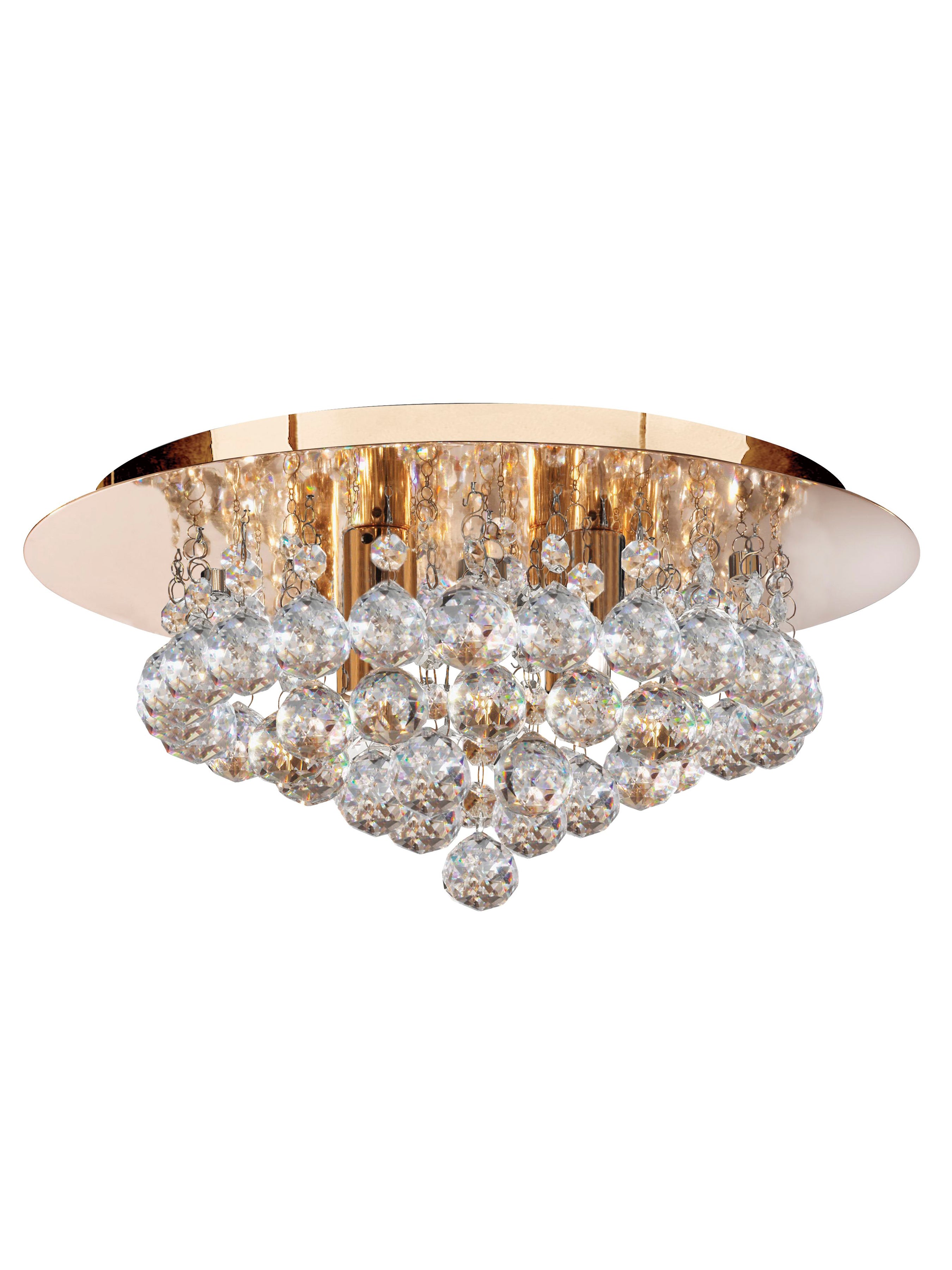 Searchlight Hanna 4 Light Flush Gold & Clear Crystal Flush