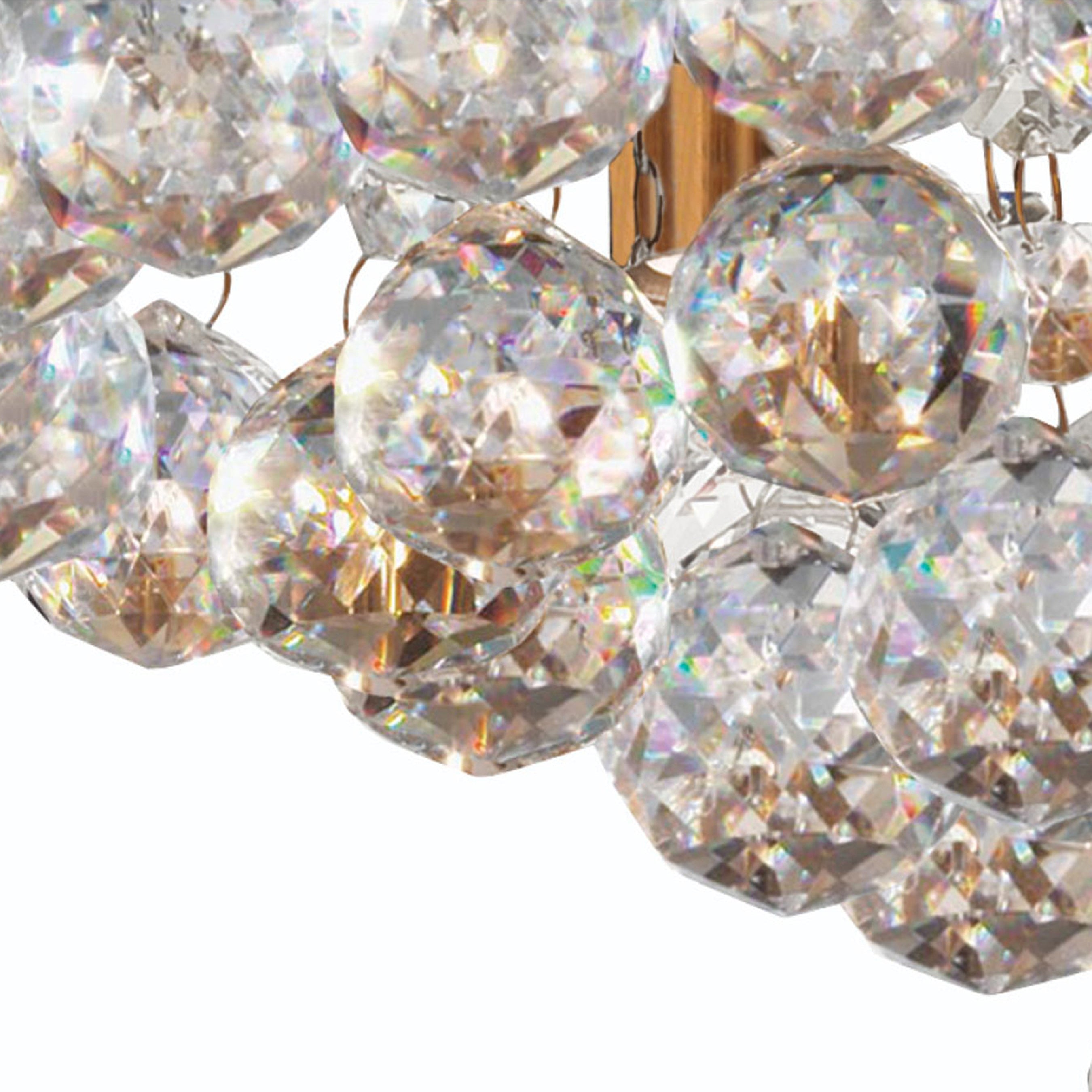 Searchlight Hanna 4 Light Flush Gold & Clear Crystal Flush