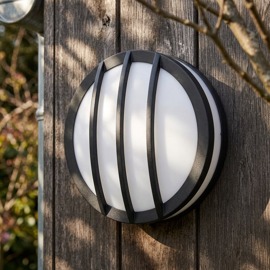 Elstead Sven Round Graphite Outdoor Wall Light