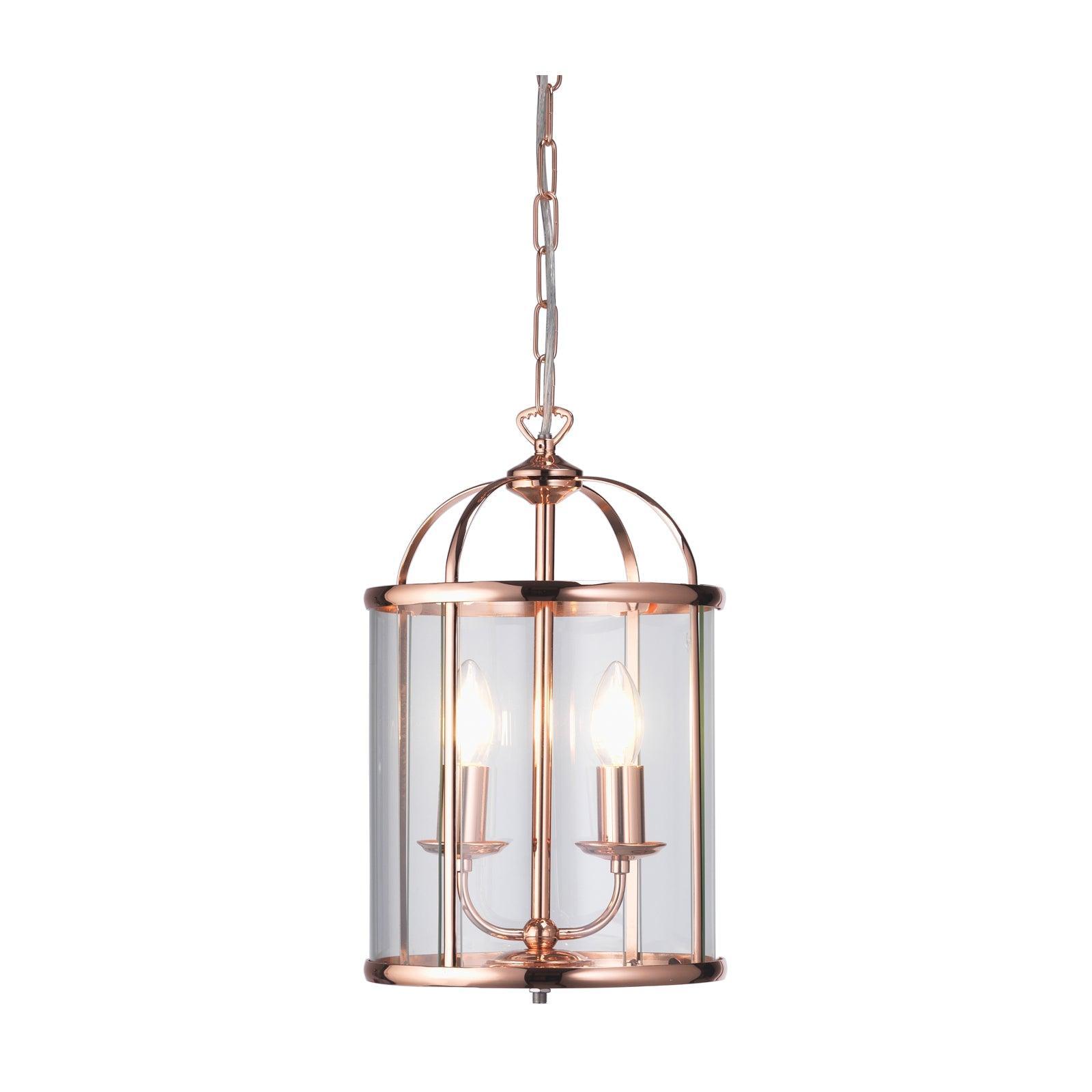 Oaks Lighting Fern 2 Light Copper Ceiling Lantern-OPEN-BOX-50-040626
