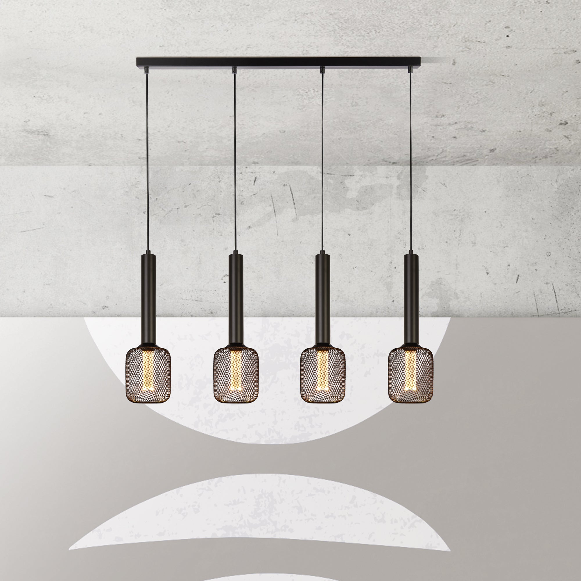 Searchlight Dulwich 4 Light Black Bar Pendant