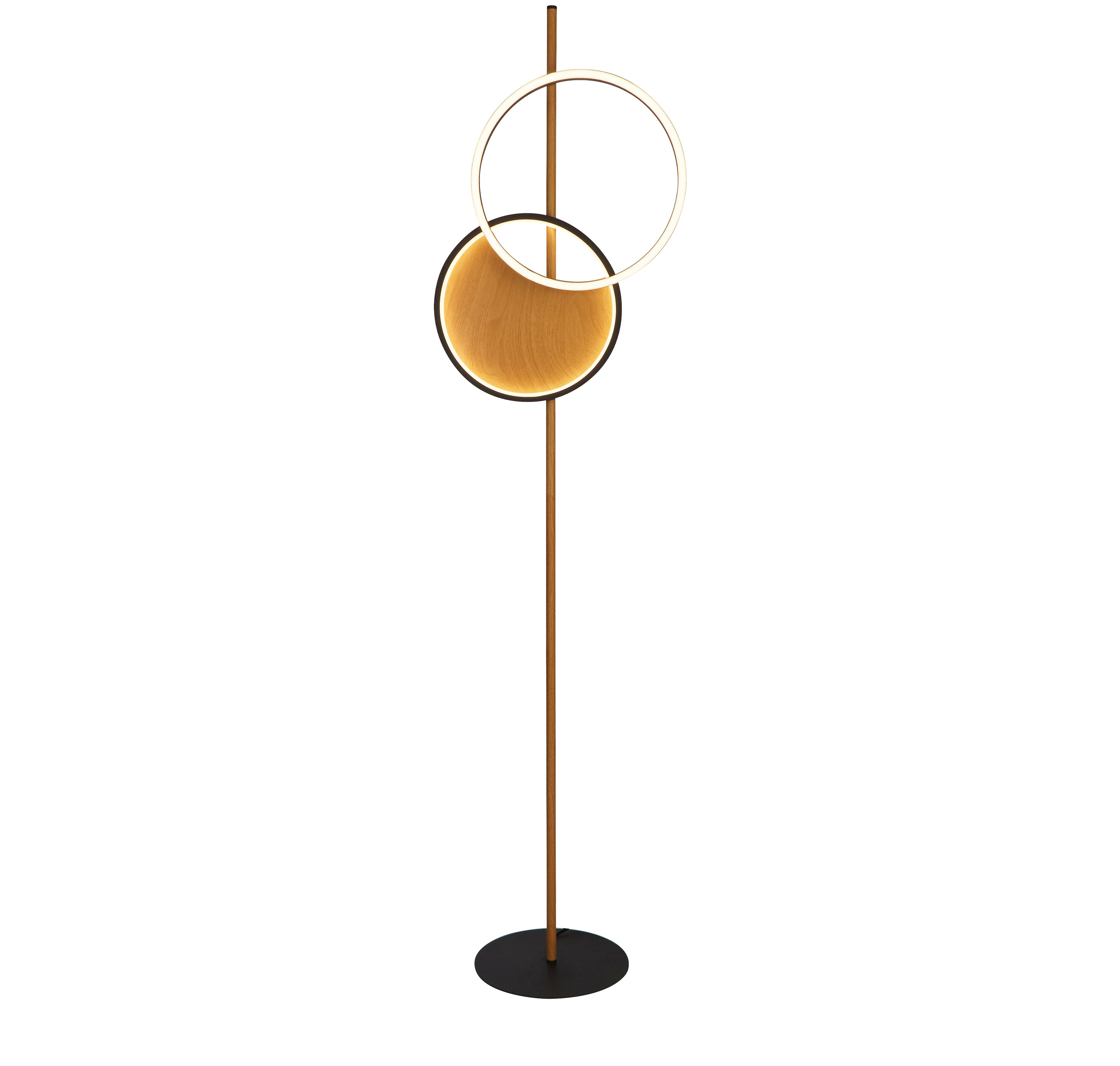Searchlight Curio Black & Wood Floor Lamp