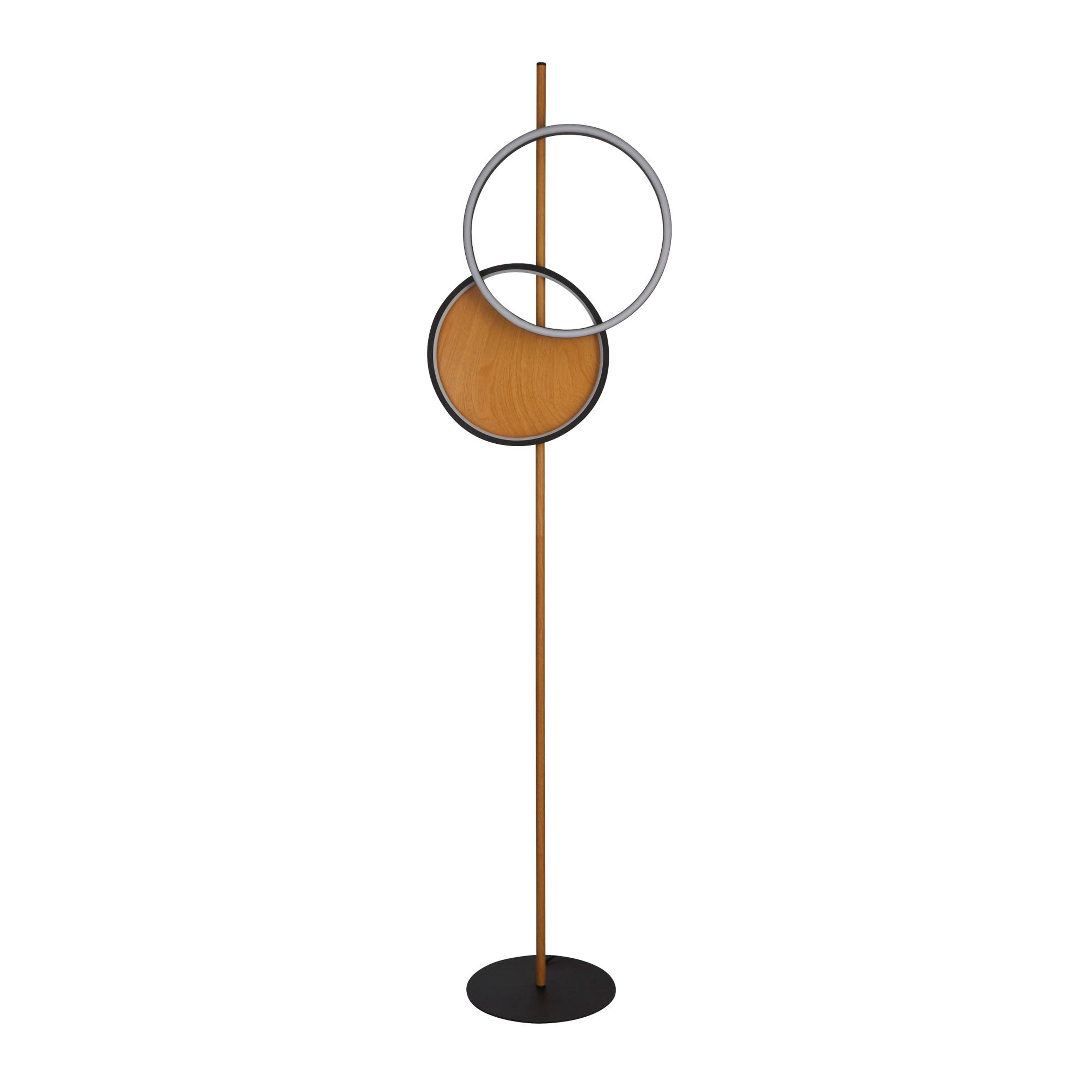 Searchlight Curio Black & Wood Floor Lamp