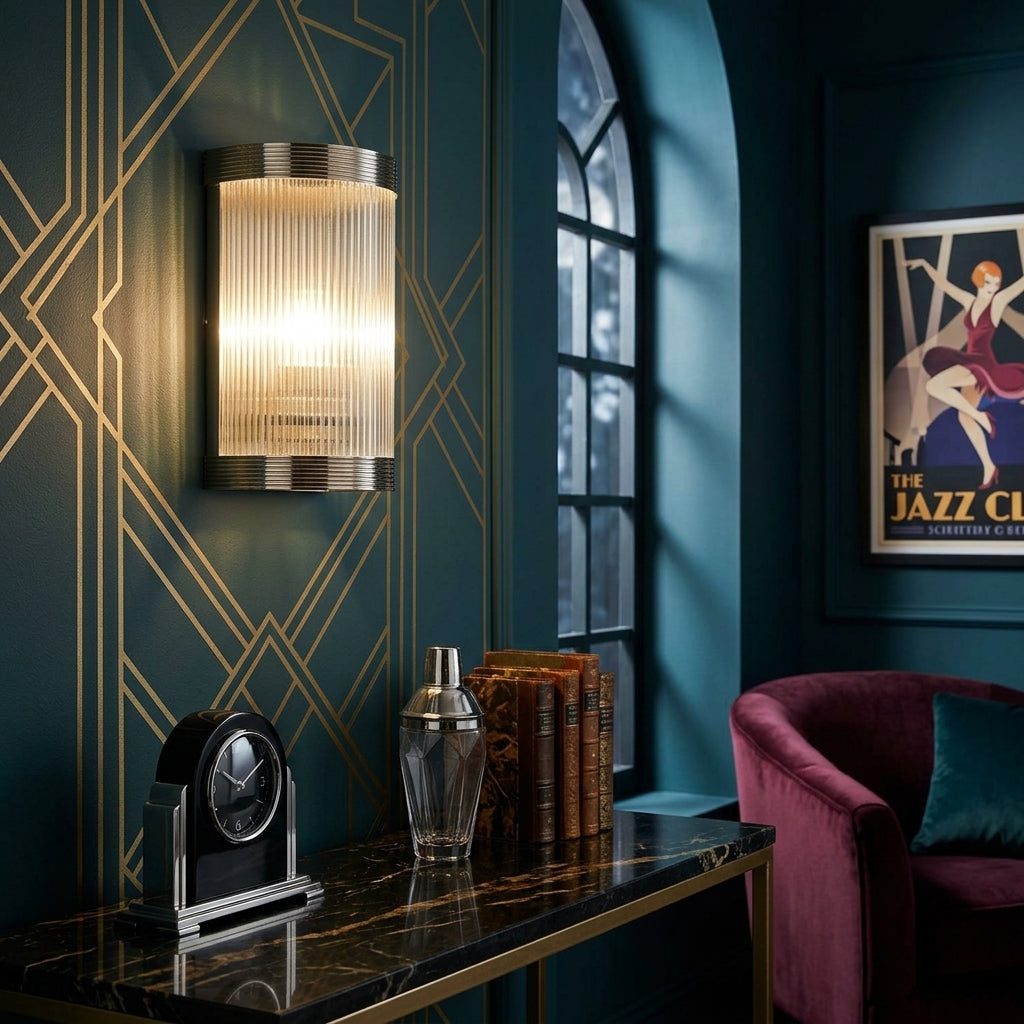Reeded Chrome Art Deco Wall Light REED861