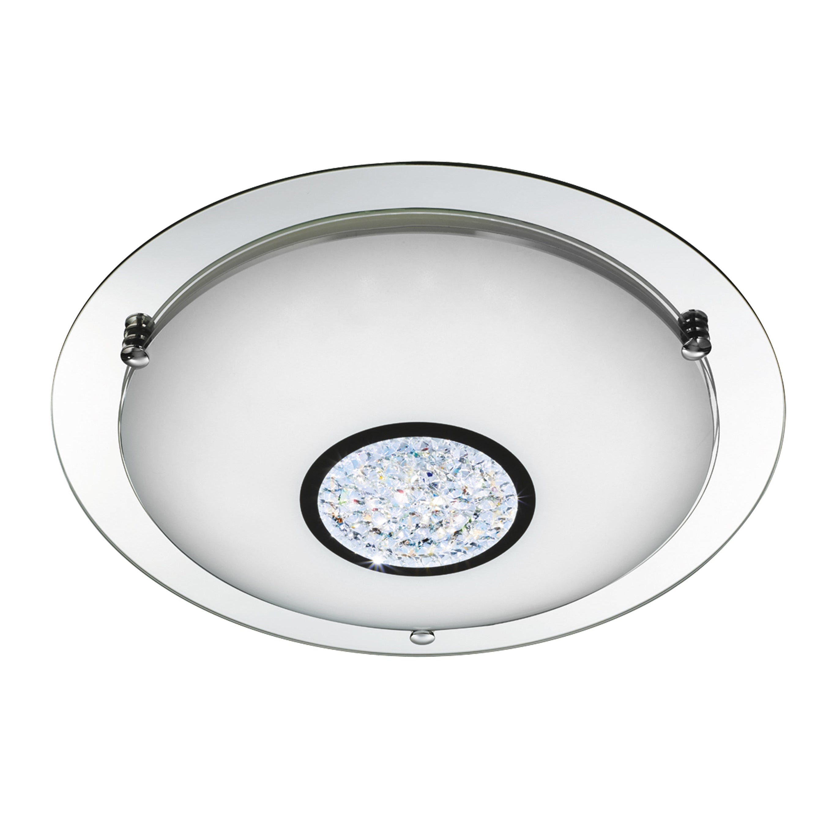Searchlight Portland Round LED Chrome Bathroom Flush - IP44 — alternate view