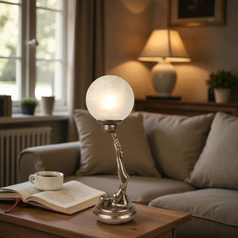 Charlotte Brass Art Deco Figurine Lamp