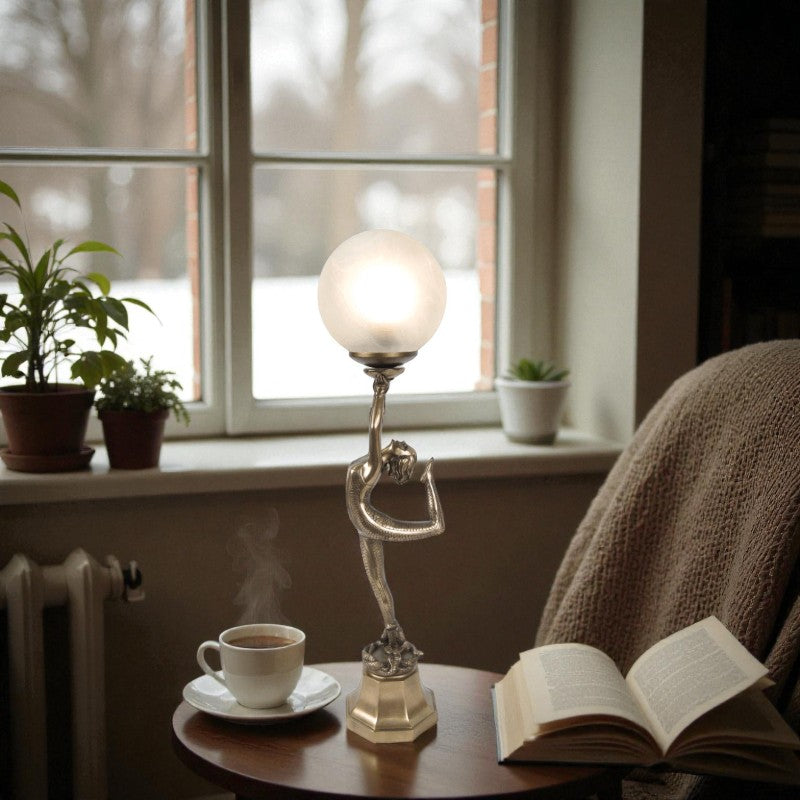 Mia Brass Art Deco Figurine Lamp