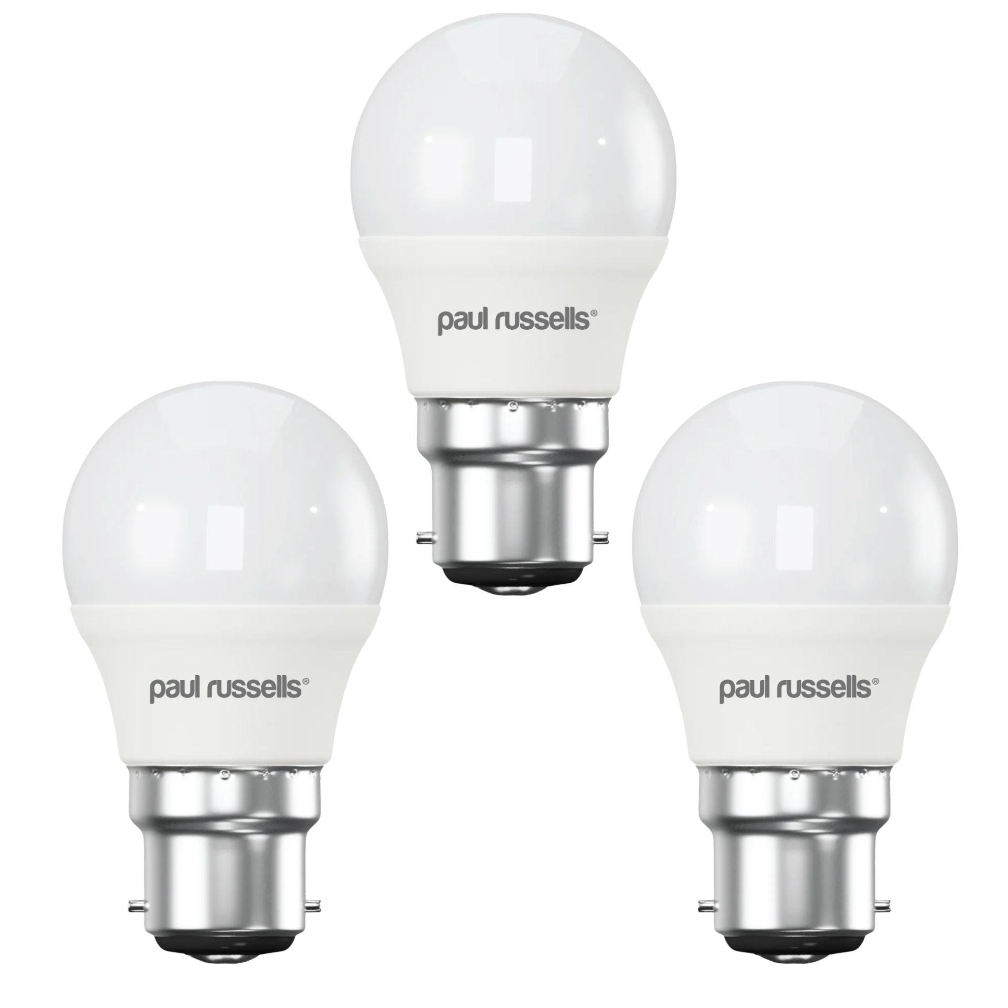 3 X LED Dimmable Golf B22 5.5W (40W) Warm White Bayonet Cap Light Bulbs