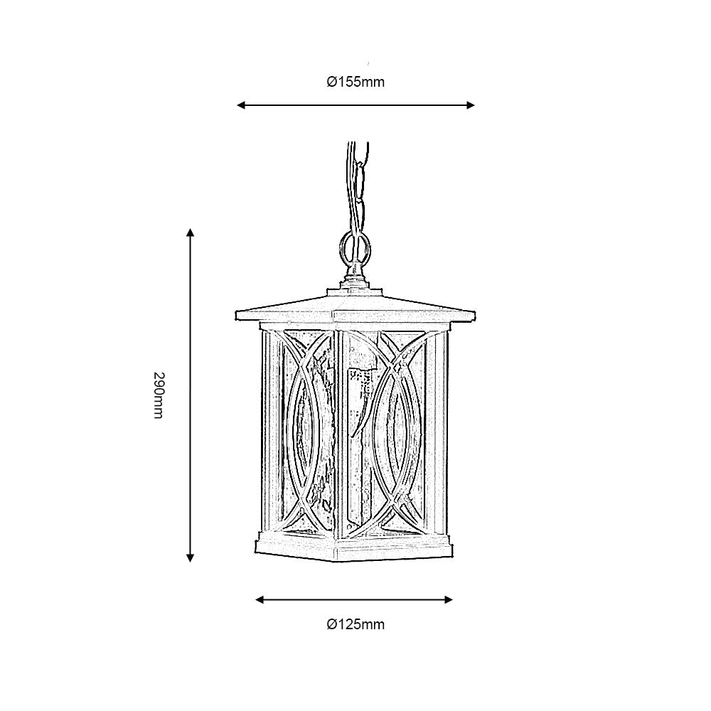 Orton Chain Black Ceiling Pendant With Bubble Glass