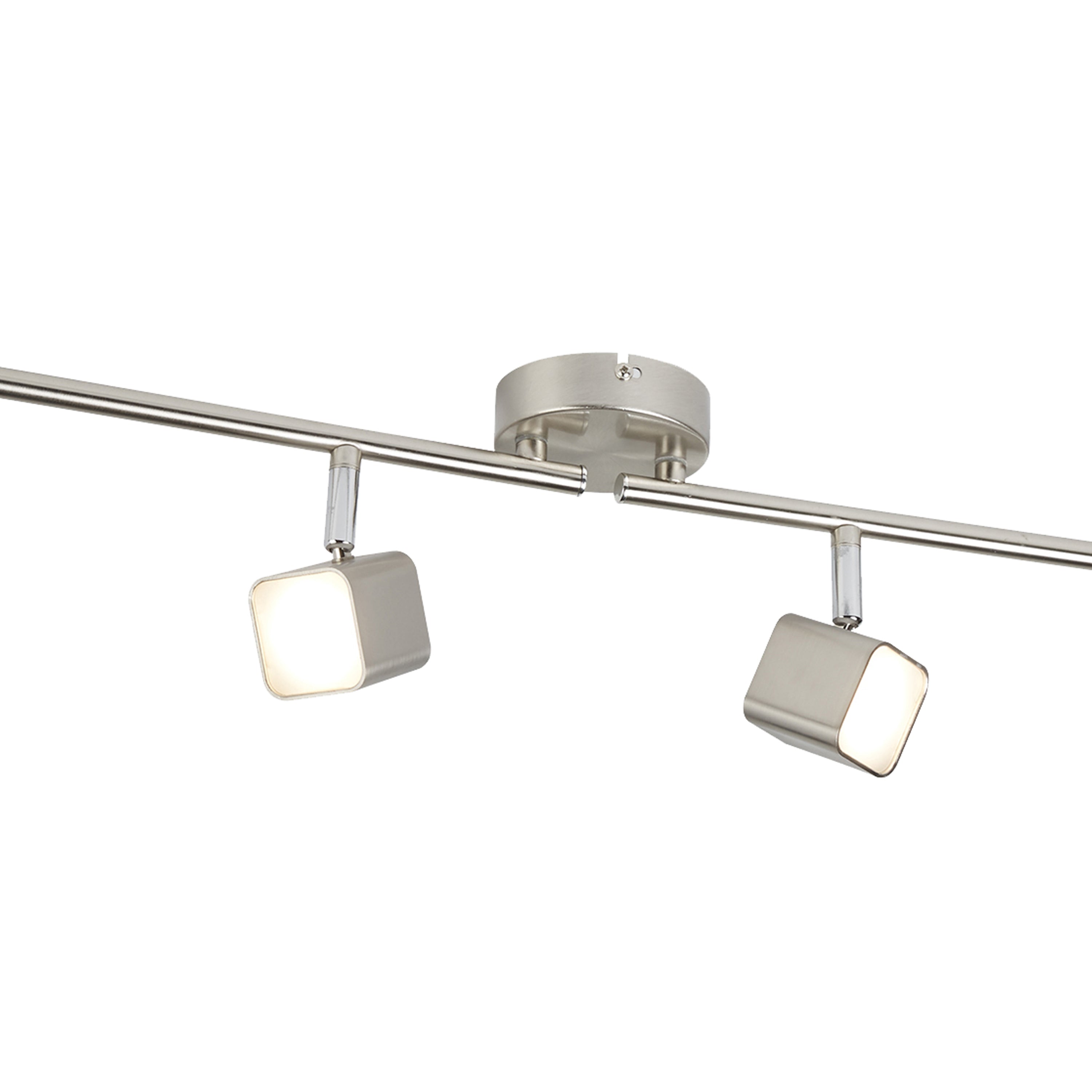 Searchlight Quad 4 Light LED Silver Square Head Split Bar Spotlight