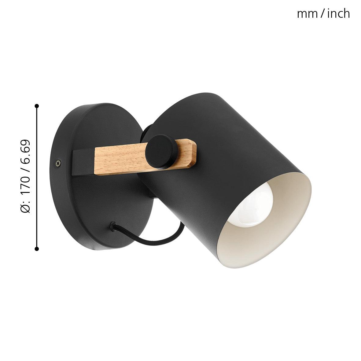 eglo hornwood black pivoting wall light kitchen lighting