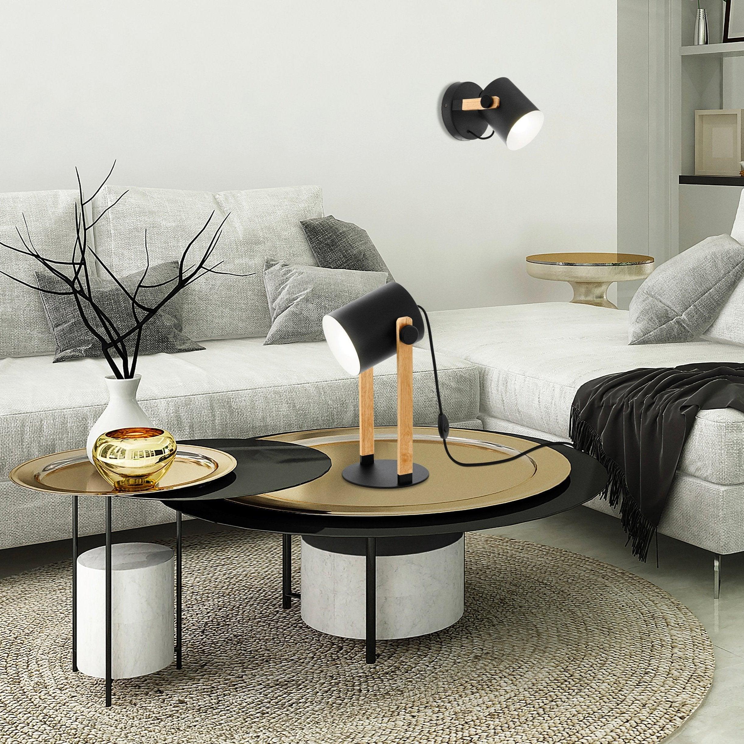 eglo hornwood black pivoting wall light hallway lighting