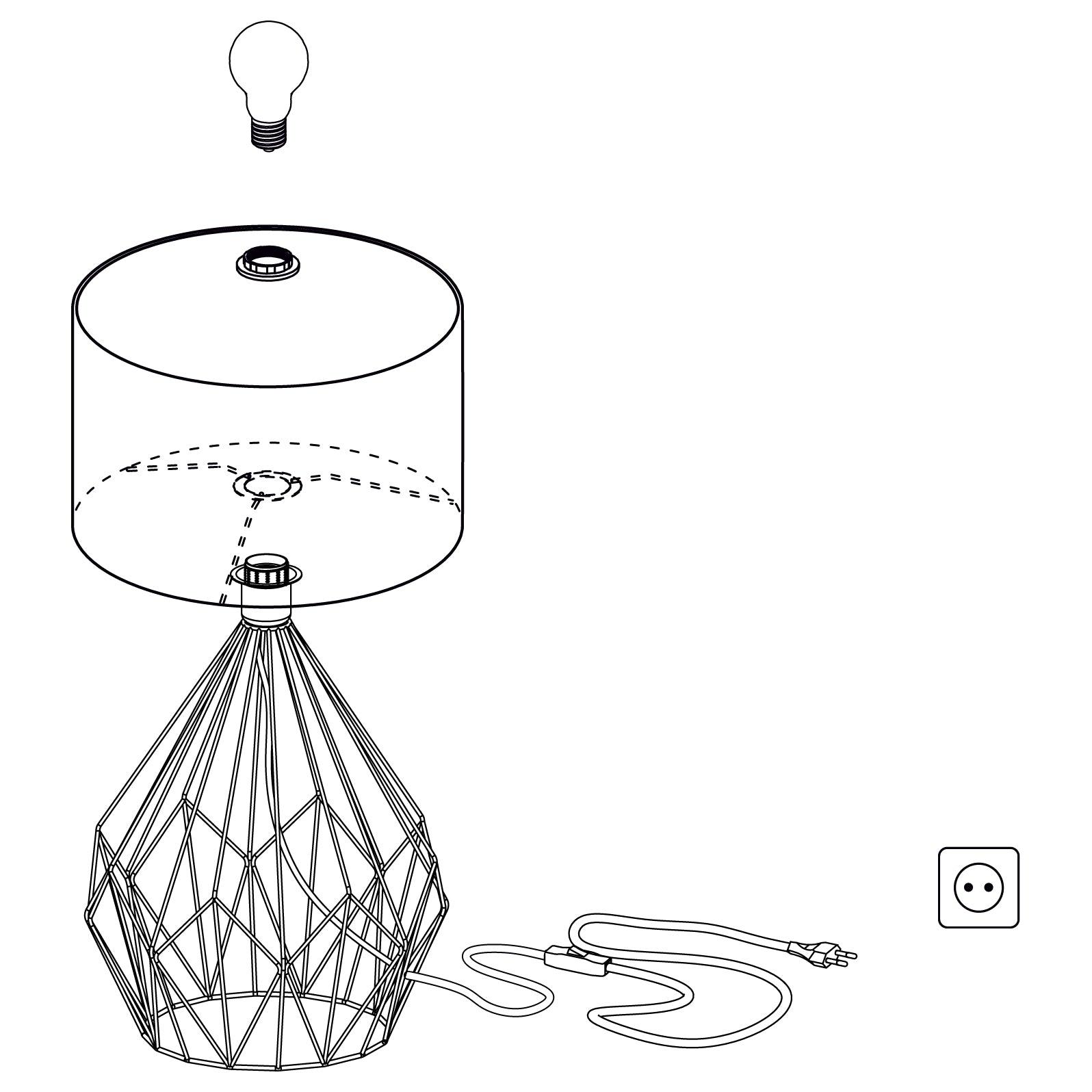 eglo carlton 5 black gold table lamp kitchen lighting