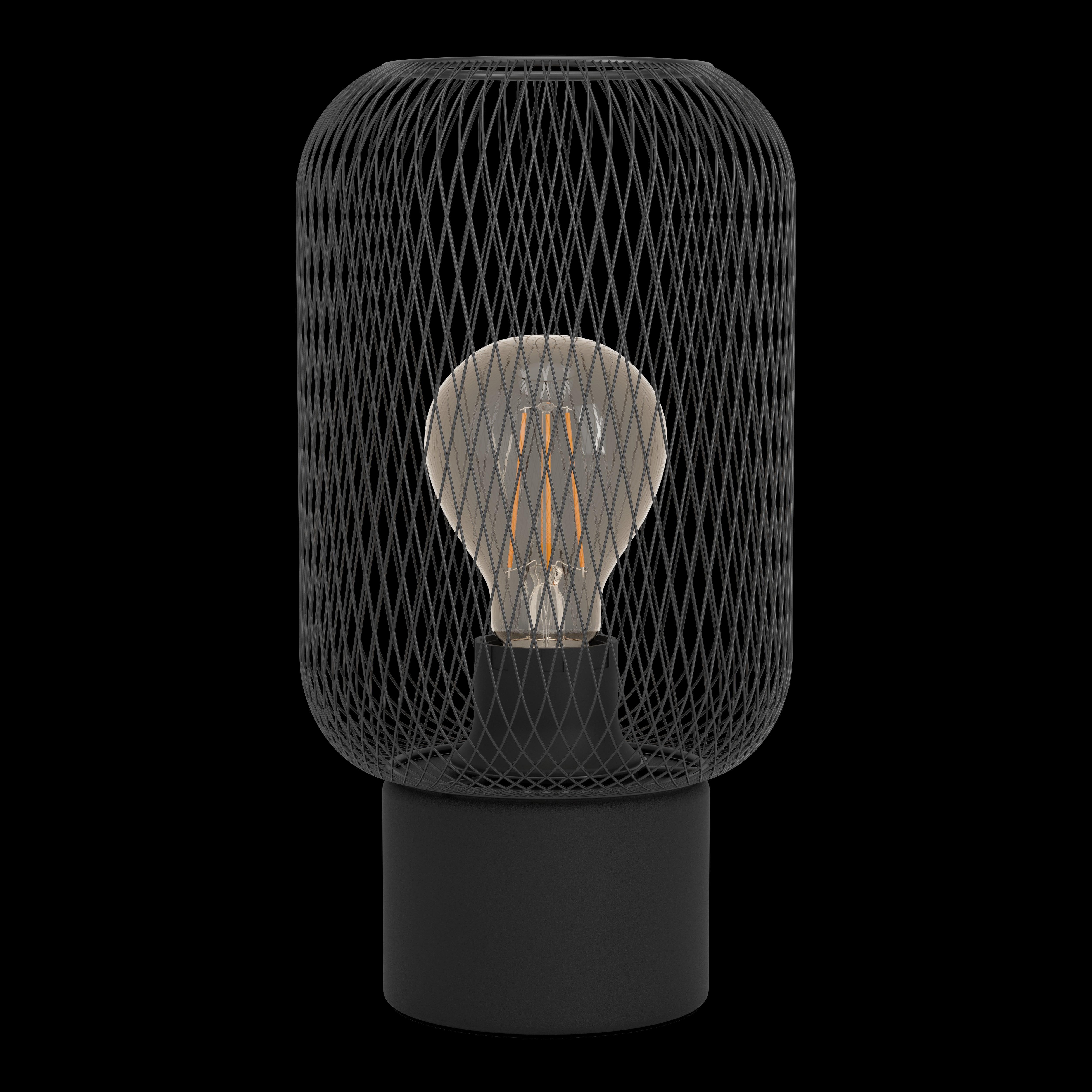 eglo wrington black metal mesh table lamp living room close up
