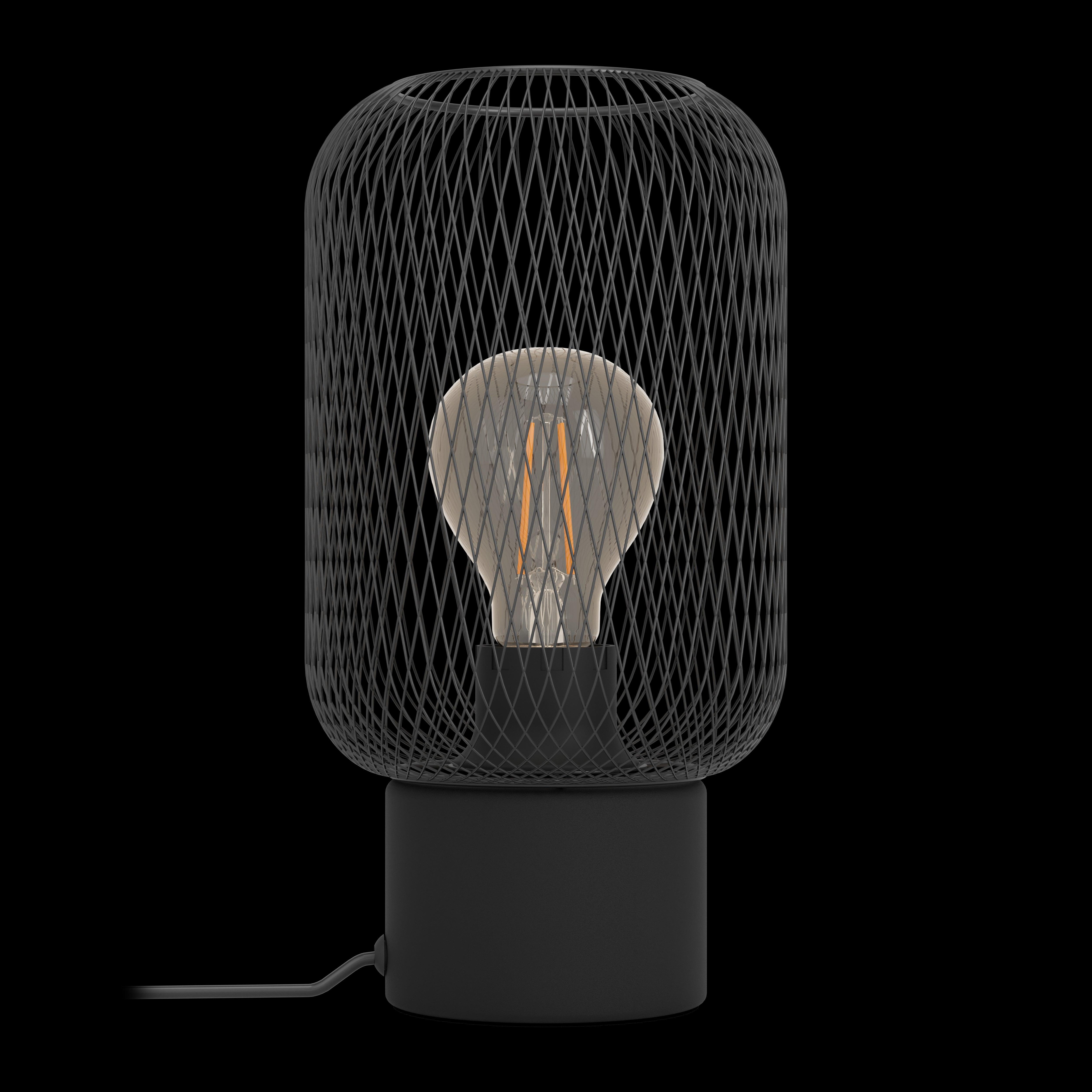 eglo wrington black metal mesh table lamp living room image