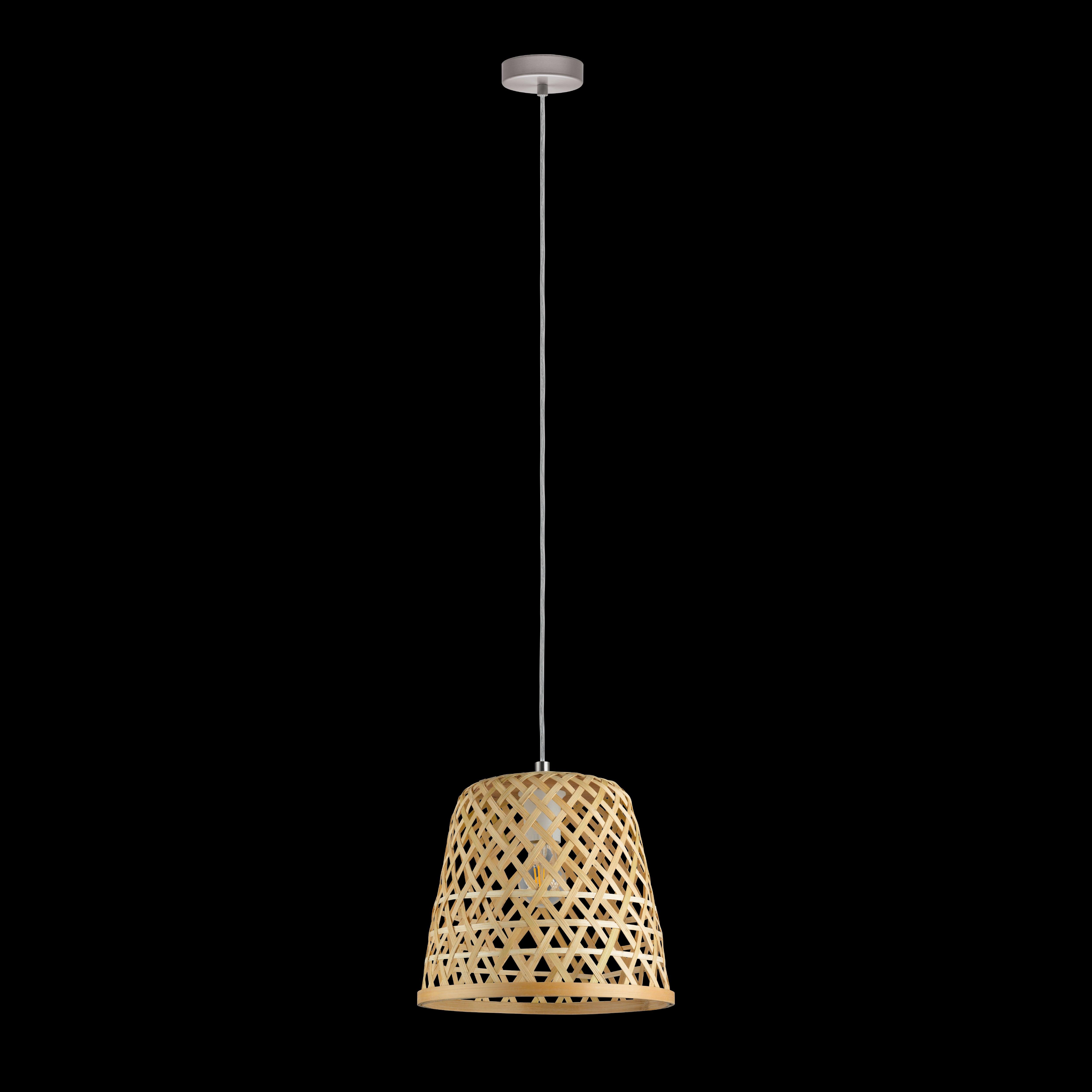 eglo kirkcolm bamboo wicker shade ceiling pendant living room image