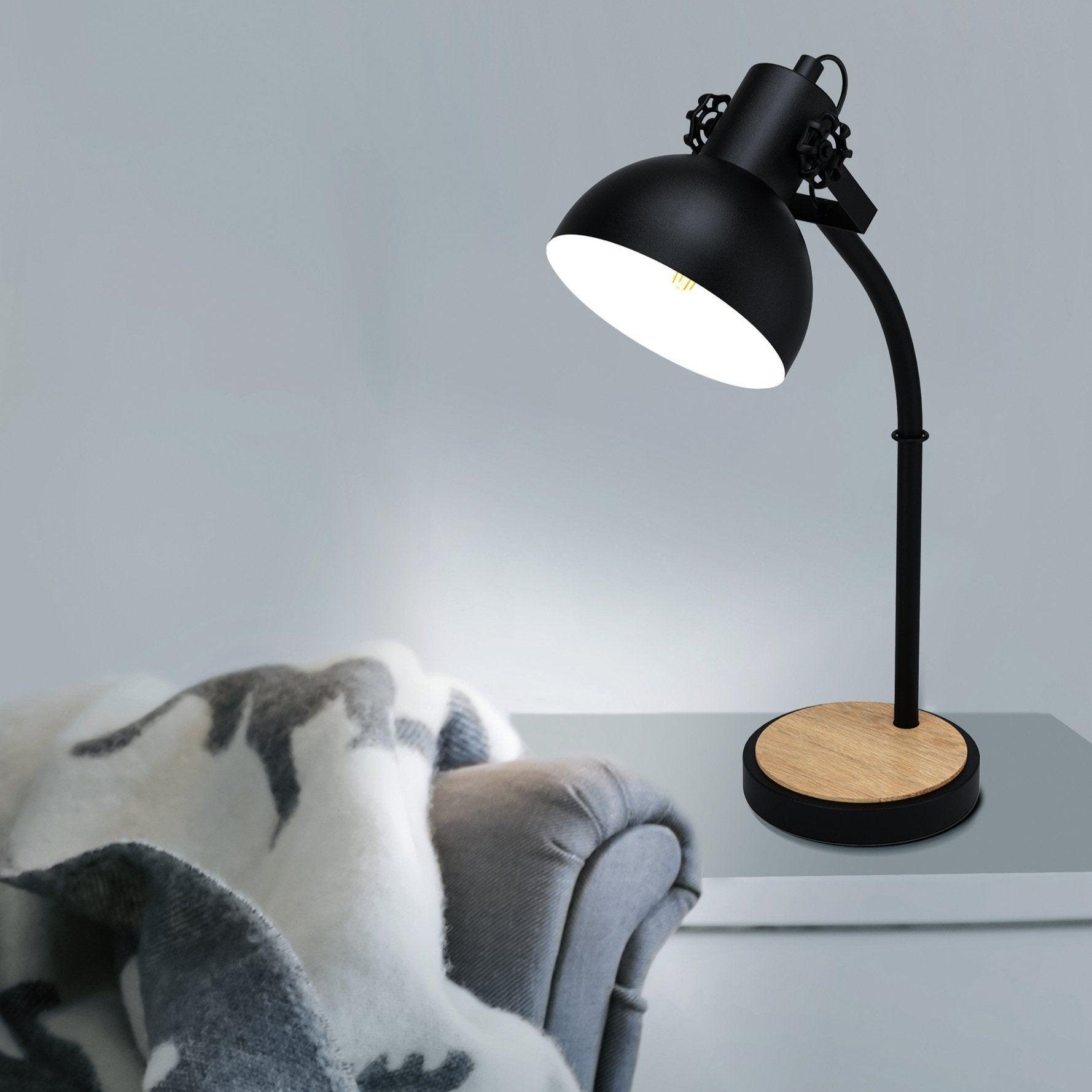 eglo lubenham black metal table lamp