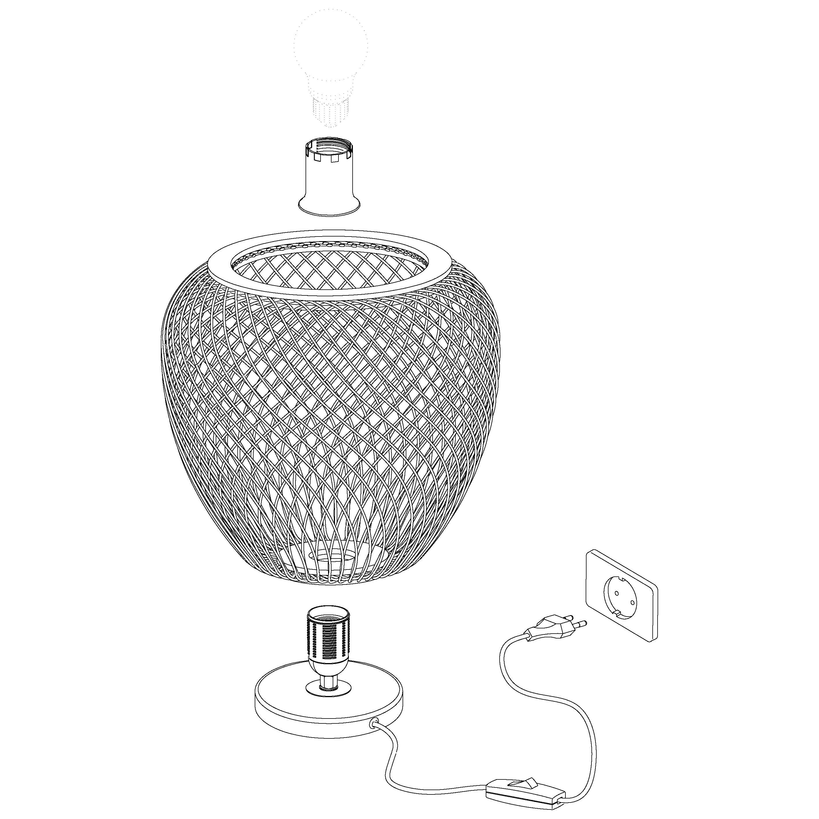 eglo dembleby wicker table lamp Kitchen Lighting Close Up