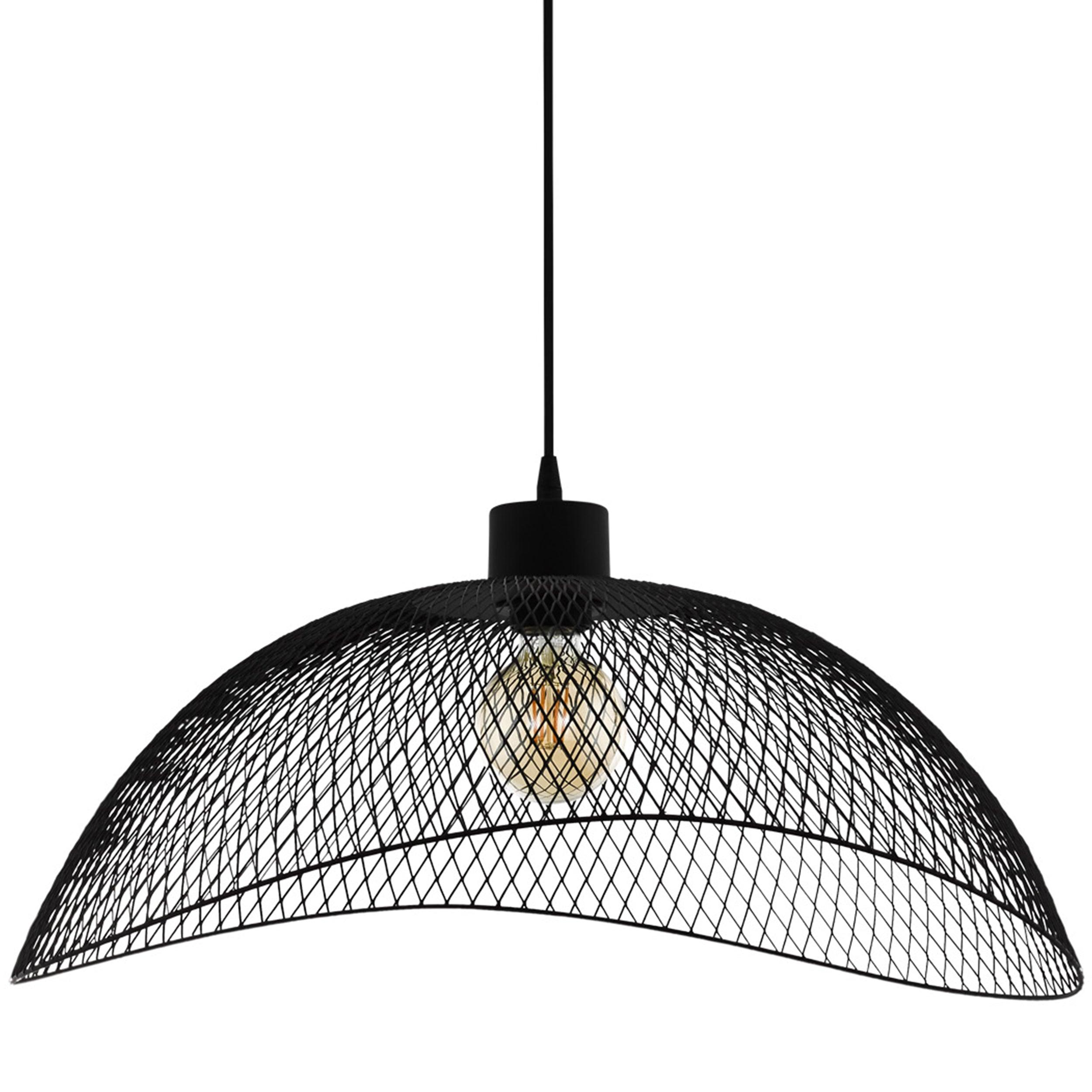 eglo pompeya black metal mesh curved ceiling pendant kitchen lighting