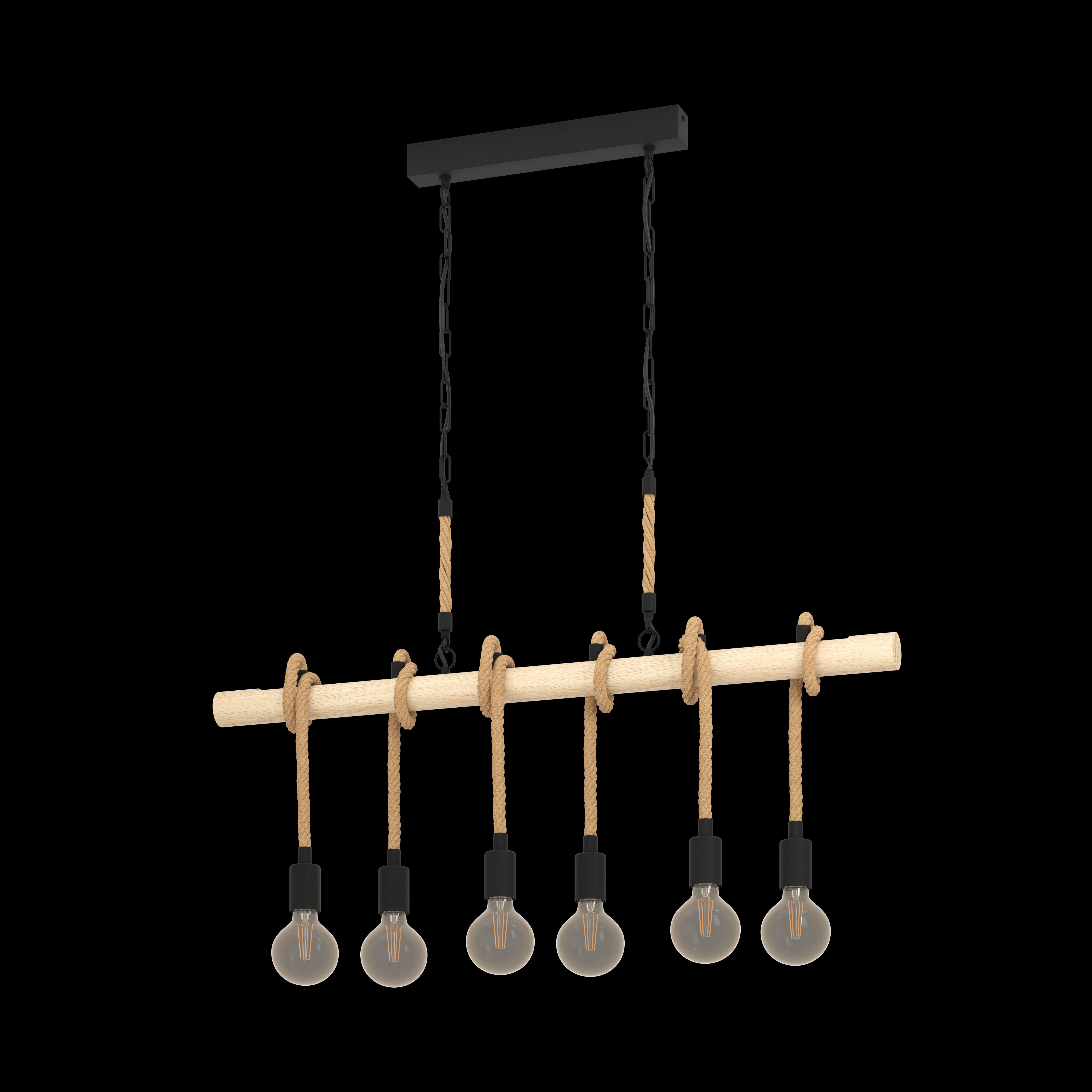 eglo youngstown 6 light rope ceiling pendant living room image