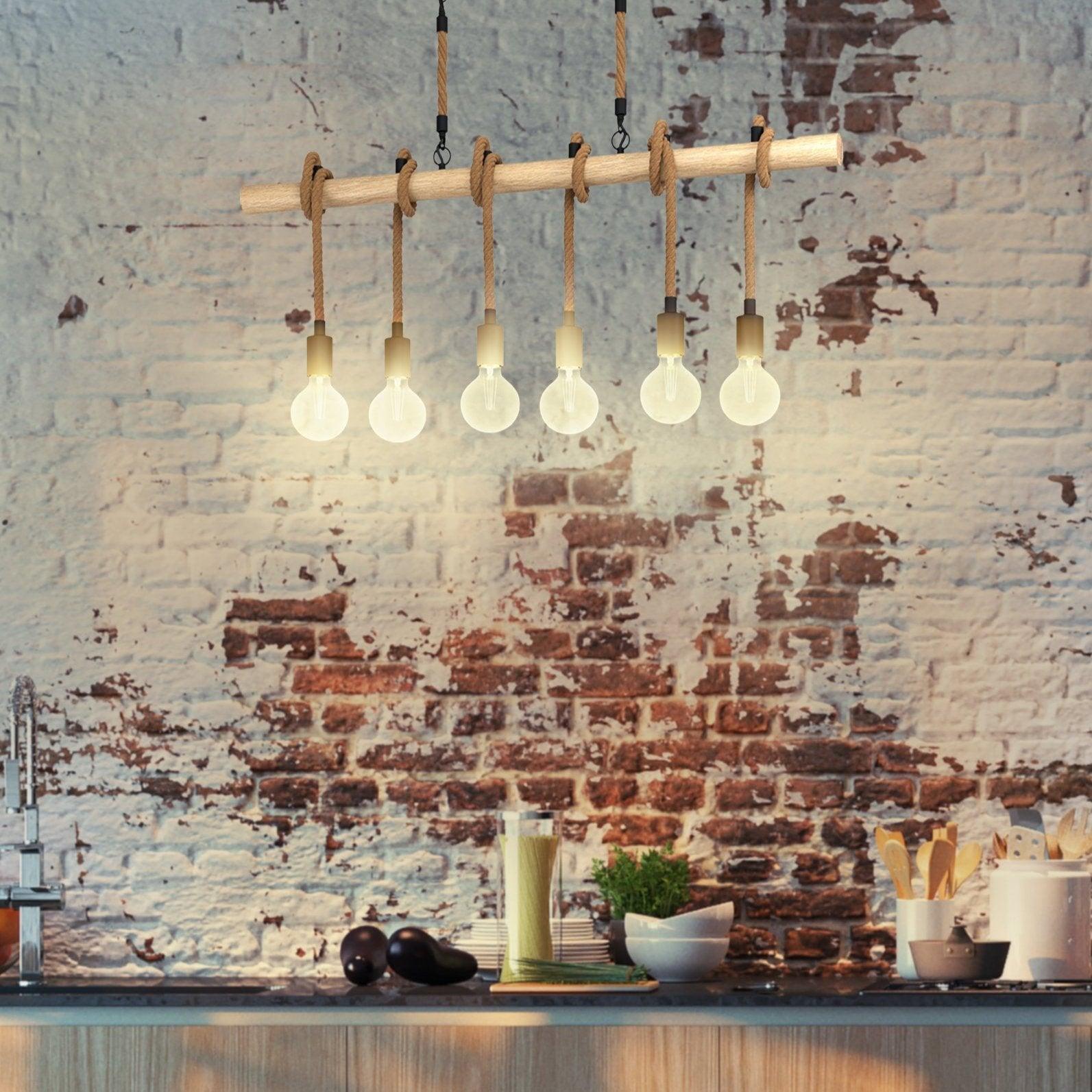 eglo youngstown 6 light rope ceiling pendant