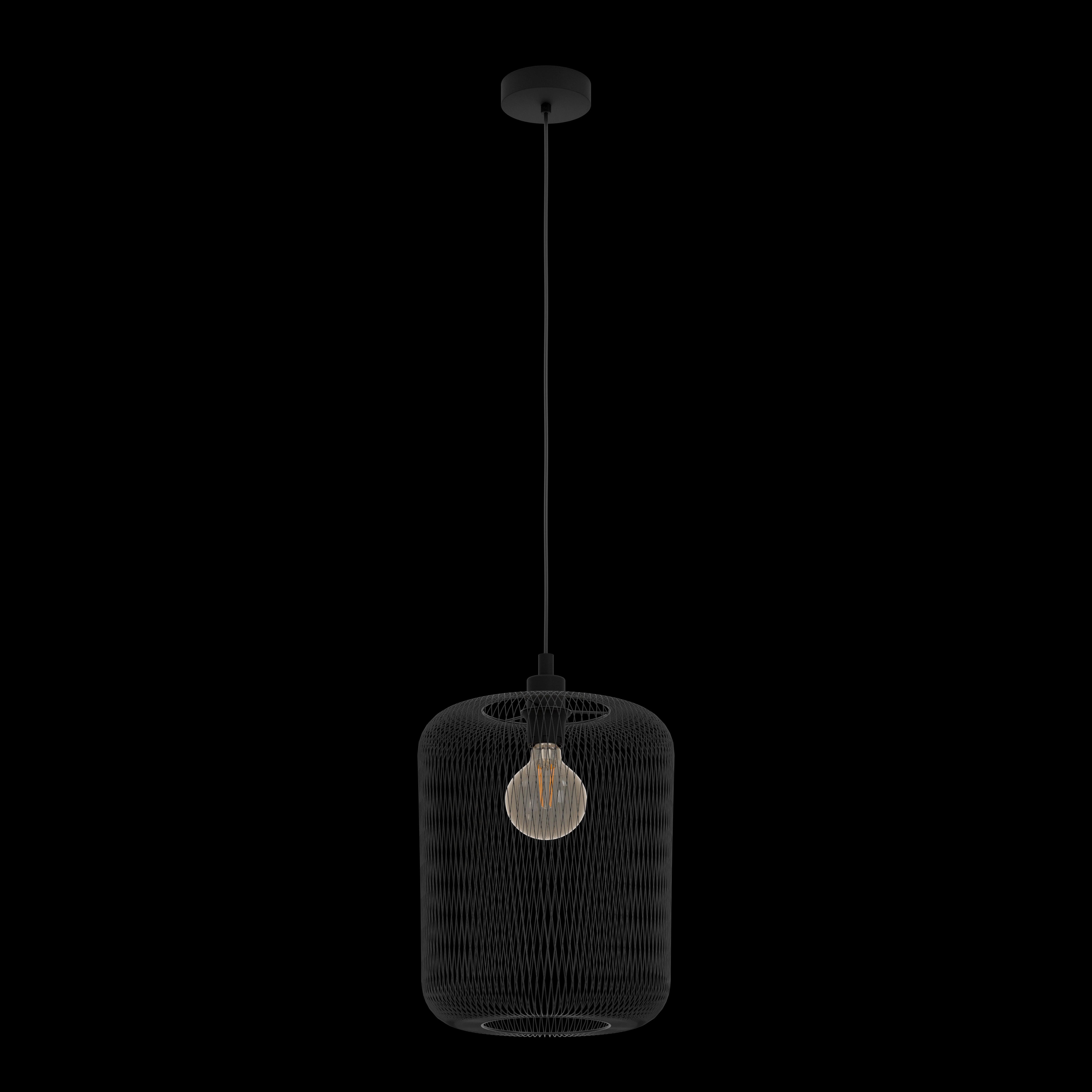 Eglo Wrington Black Metal Mesh Ceiling Pendant-WAREHOUSE-40-200326