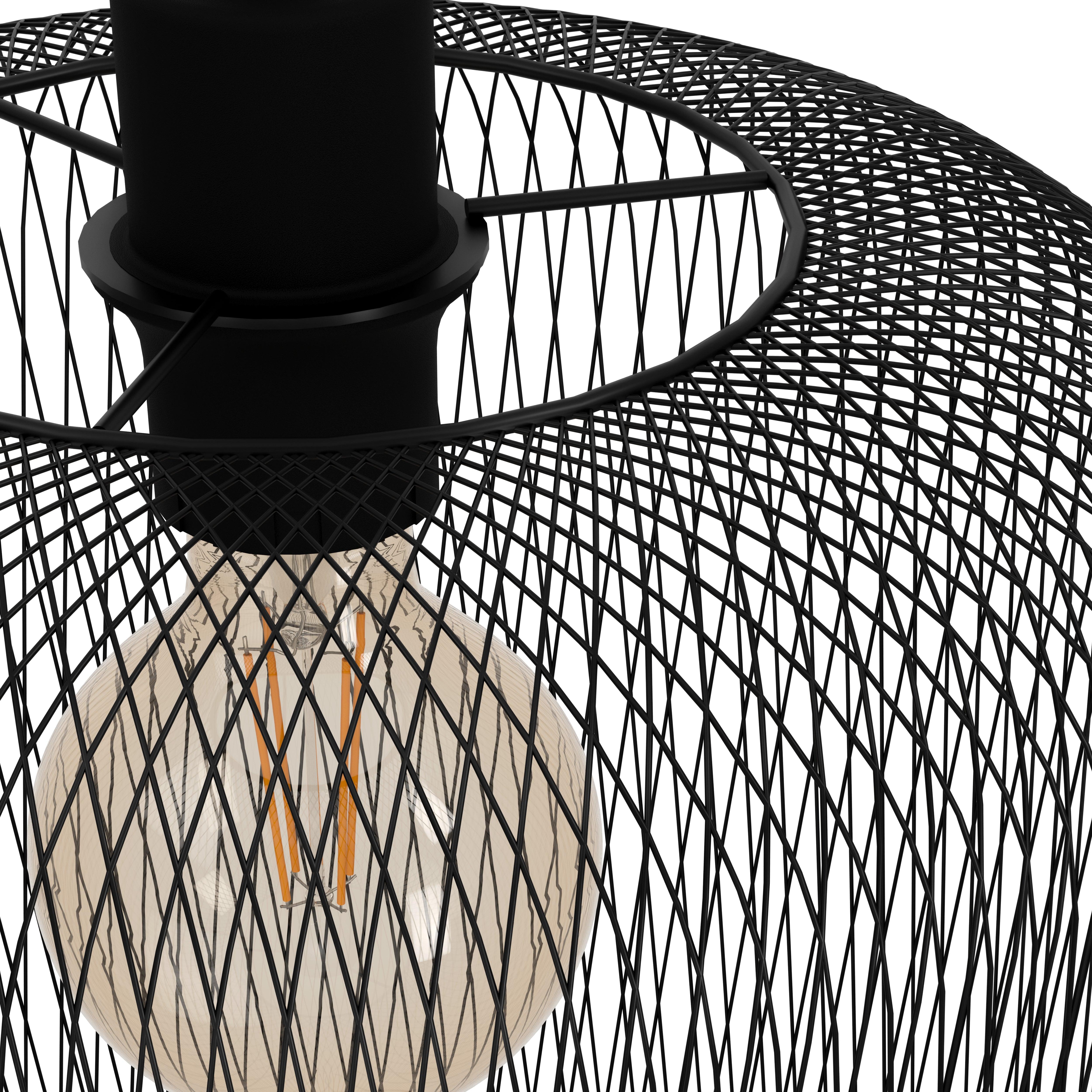 Eglo Wrington Black Metal Mesh Ceiling Pendant-WAREHOUSE-40-200326