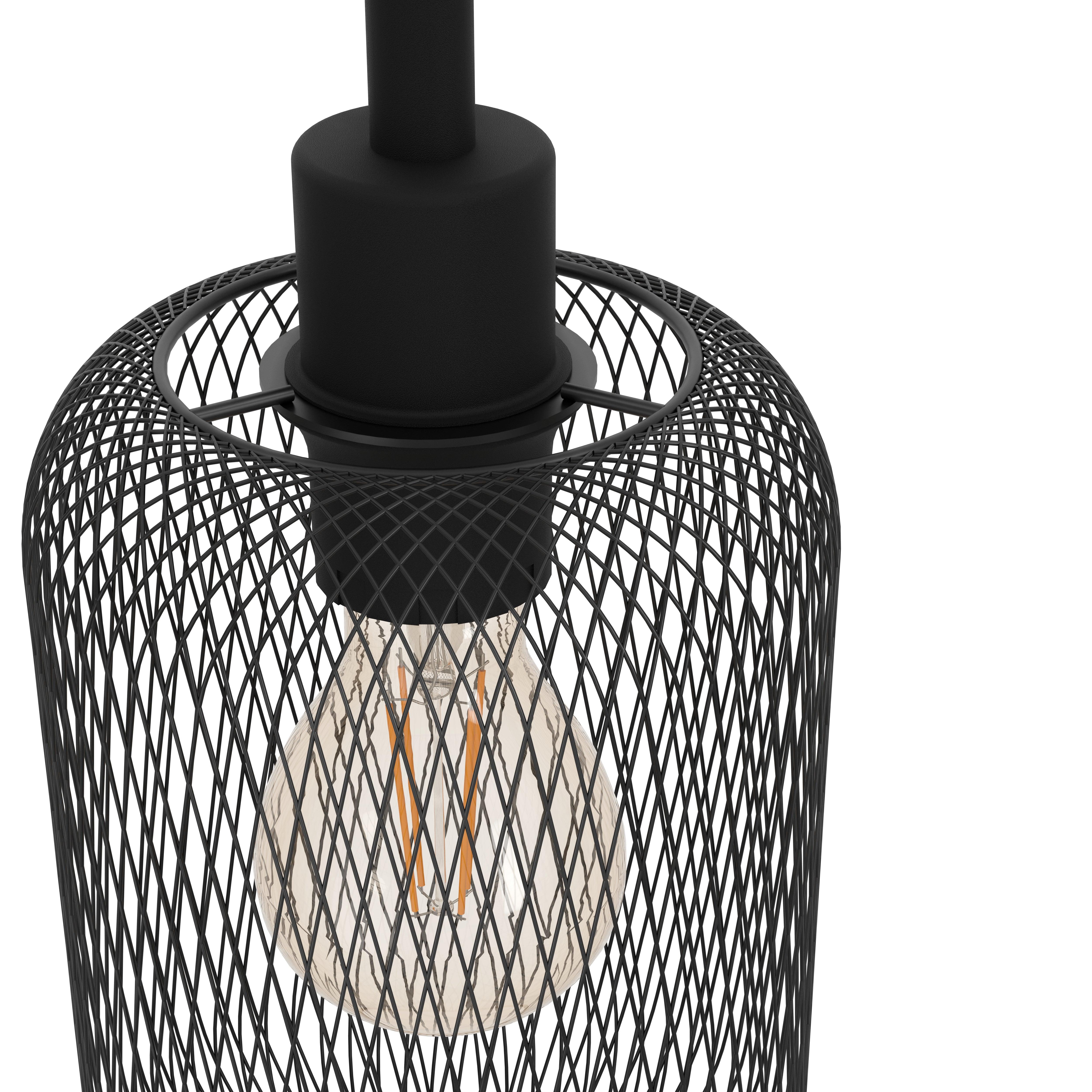 eglo wrington 3 light black metal mesh ceiling pendant kitchen lighting