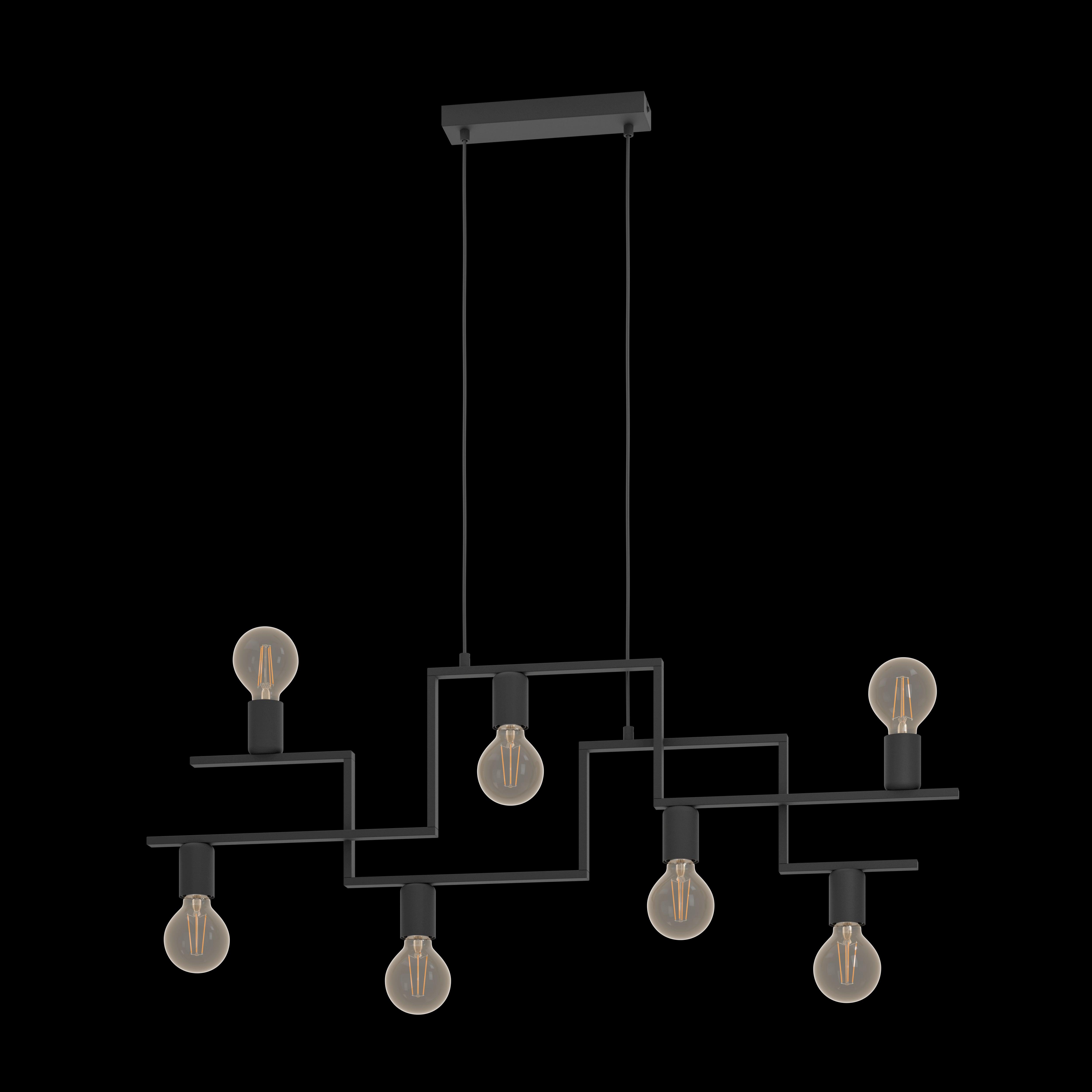 eglo fembard 7 light black metal ceiling pendant kitchen lighting