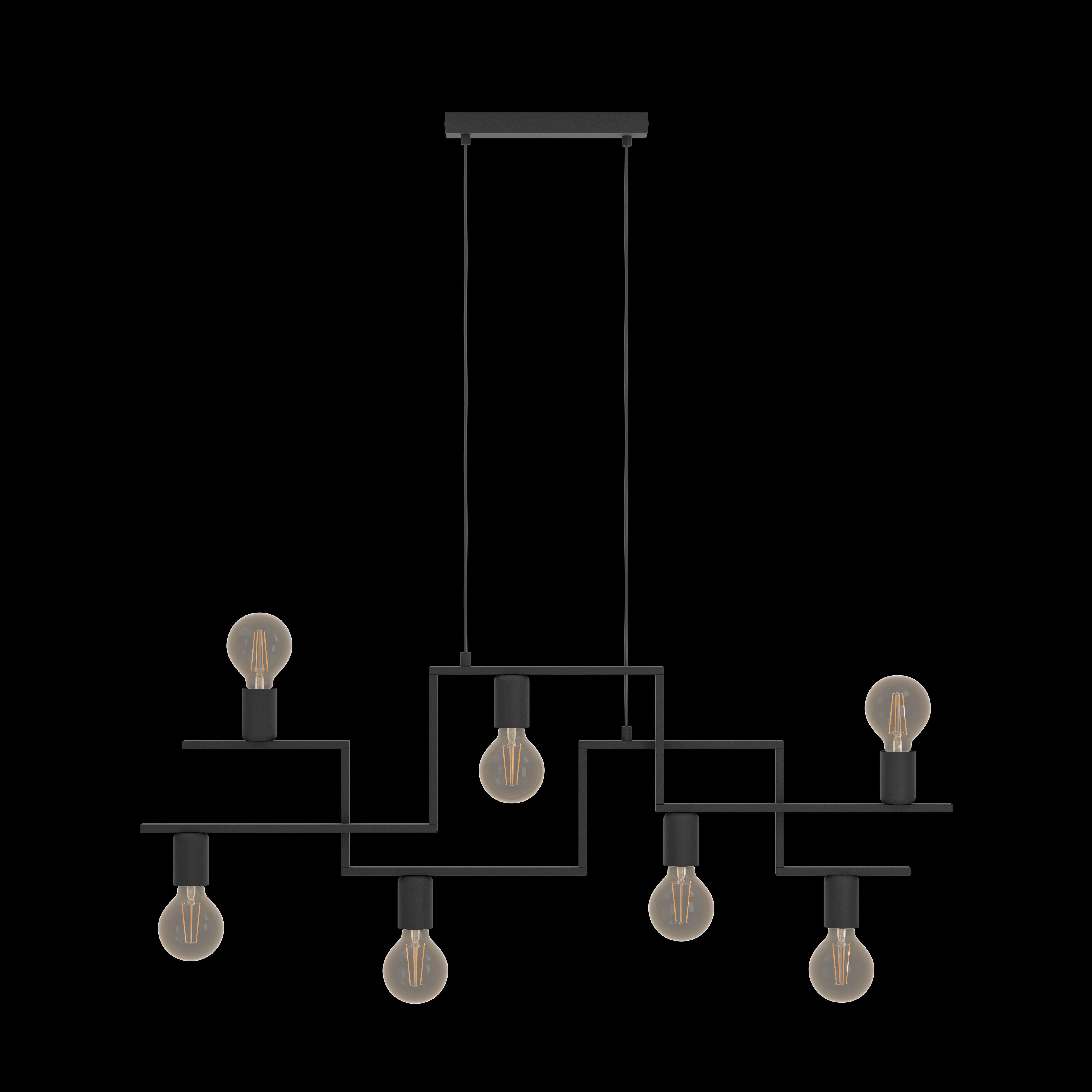 eglo fembard 7 light black metal ceiling pendant living room image