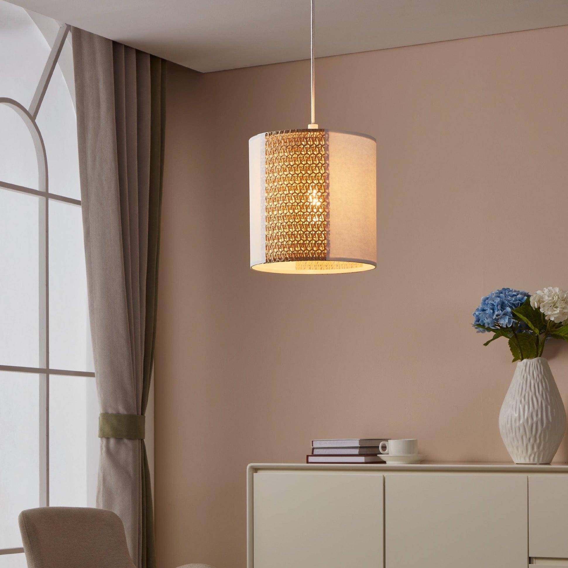 eglo arnhem kraft paper seagrass ceiling pendant