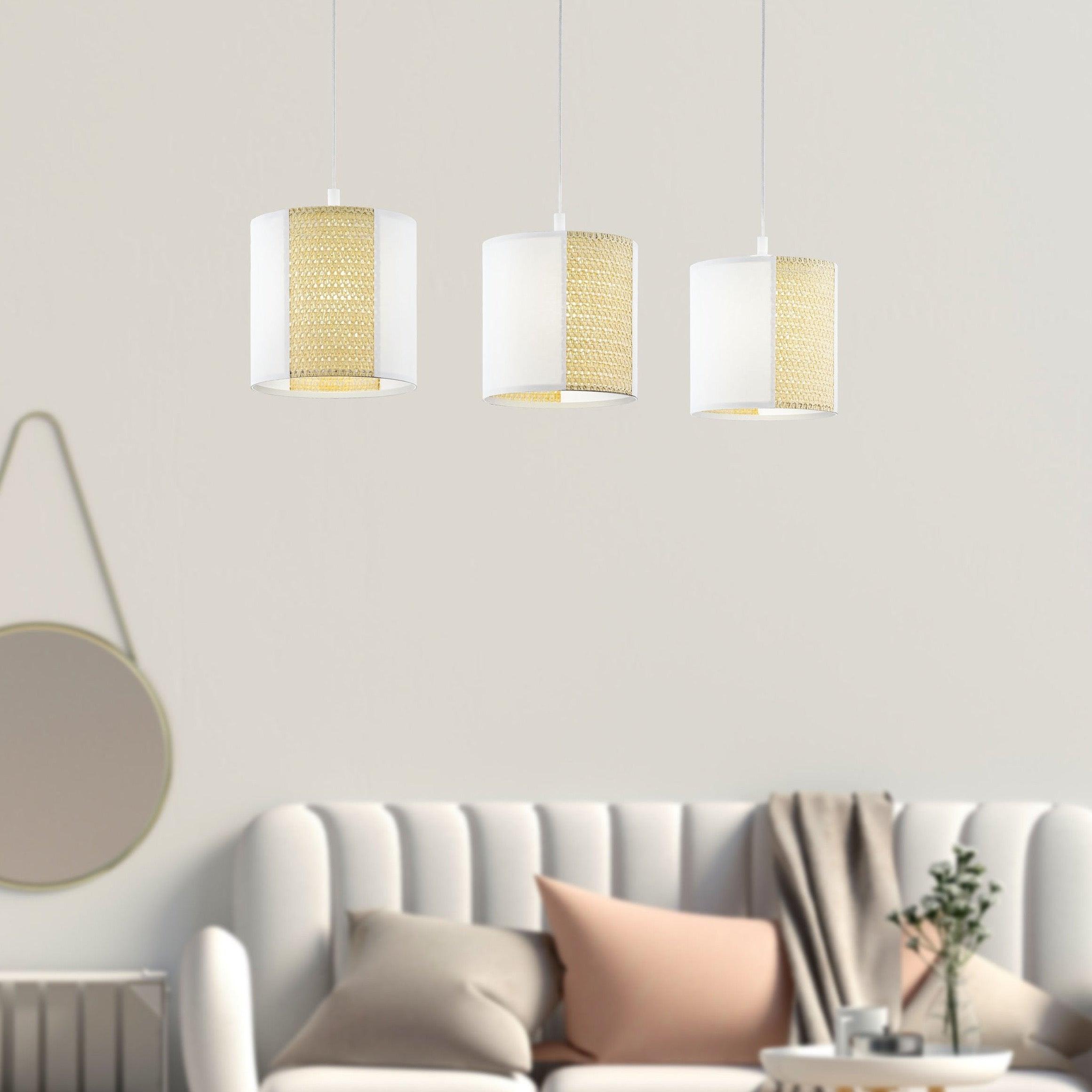 eglo arnhem 3 light kraft paper seagrass ceiling pendant