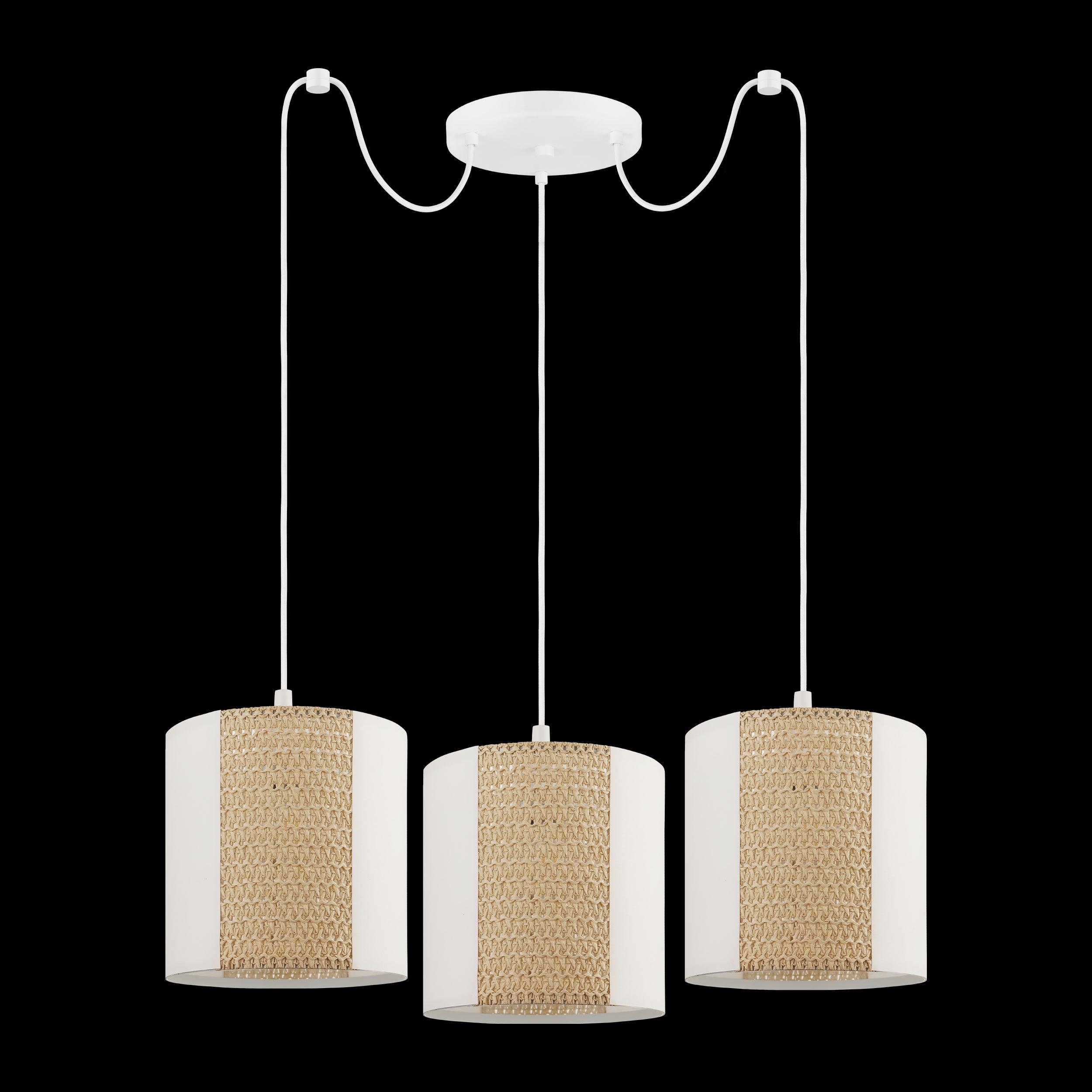 eglo arnhem 3 light adjustable kraft paper seagrass ceiling pendant living room image
