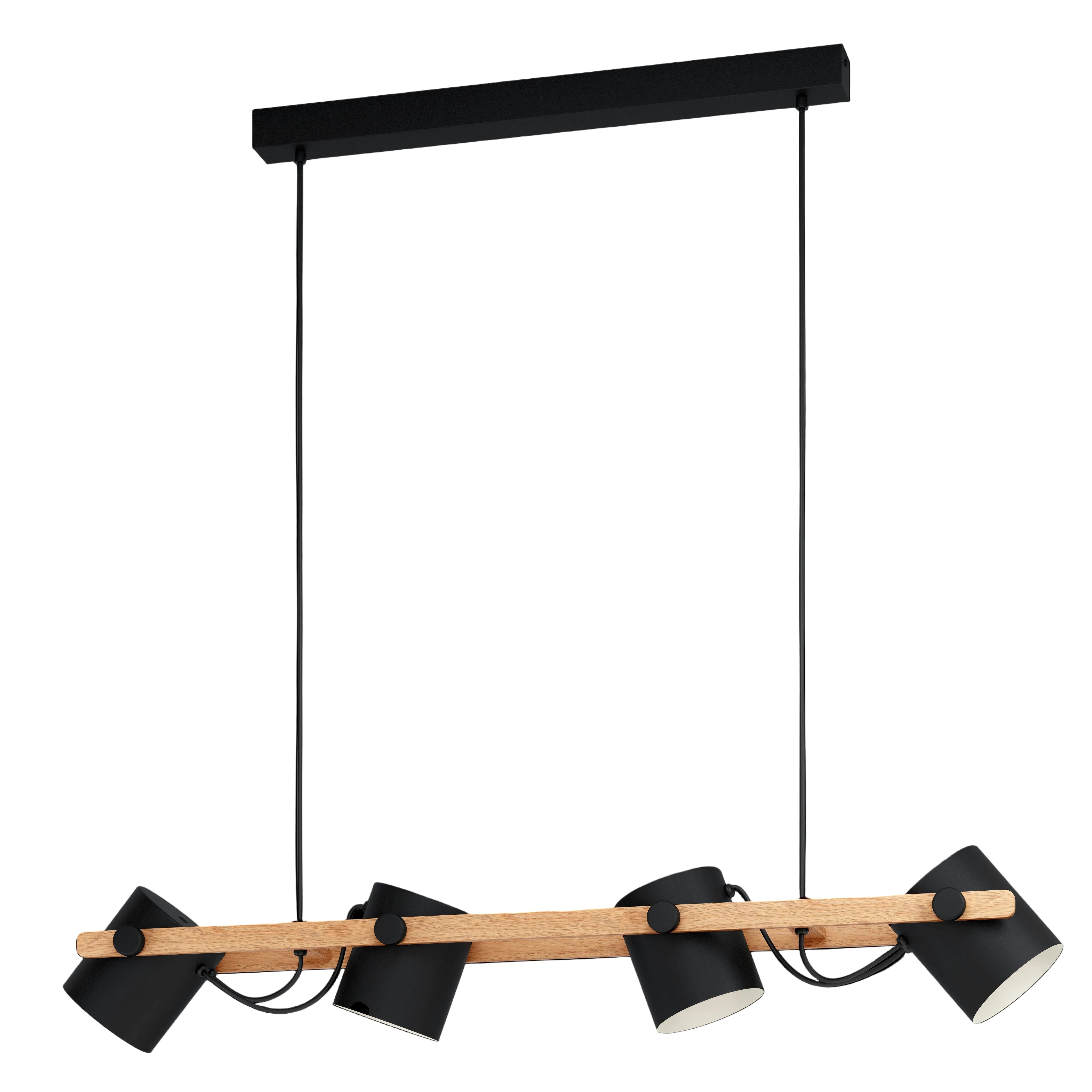 eglo hornwood wooden 4 light pivoting lampshade ceiling pendant living room image