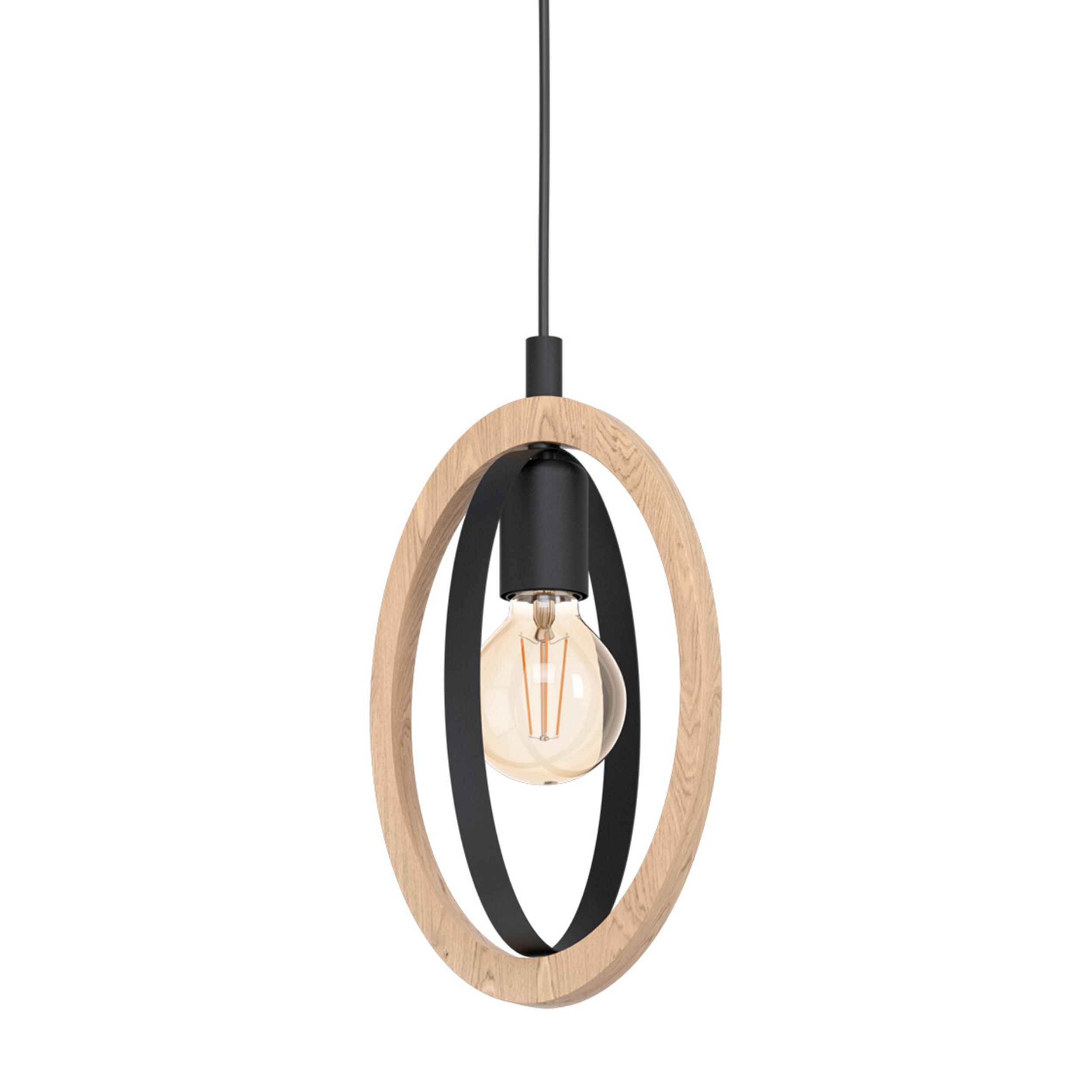 eglo basildon wood black metal oval ceiling pendant kitchen lighting