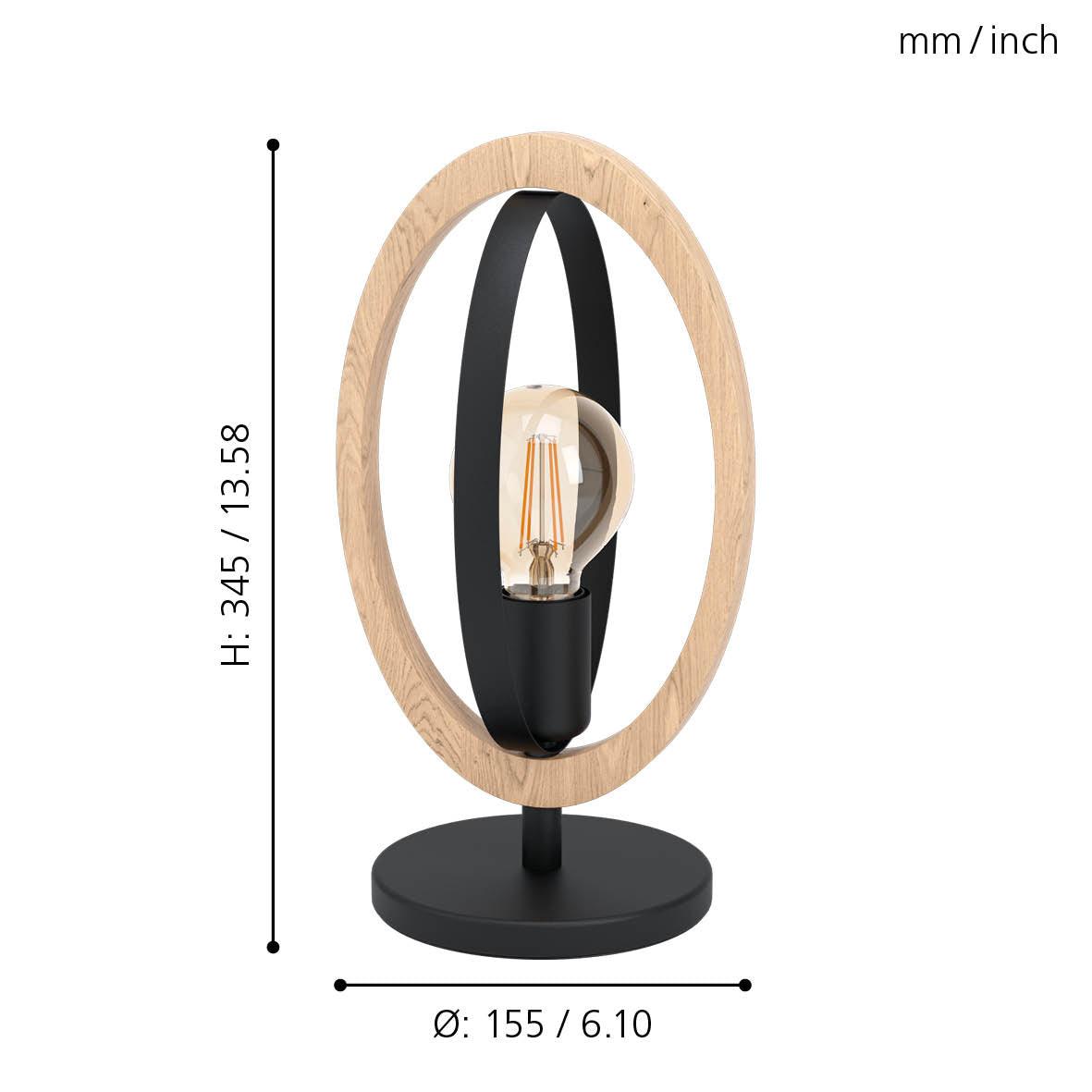 eglo basildon oval wood table lamp kitchen lighting
