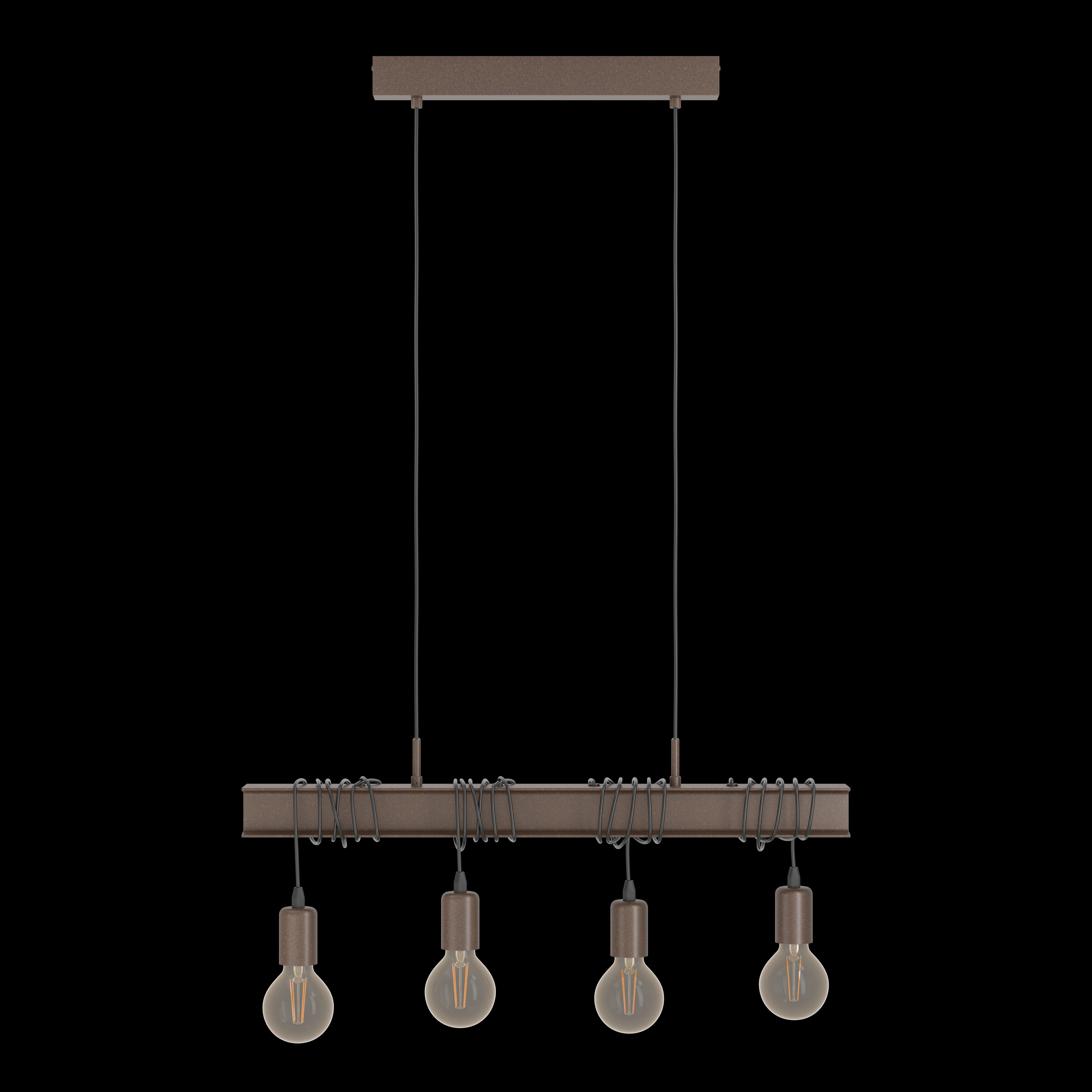 eglo townshend 4 4 light brown letal bar ceiling pendant living room image