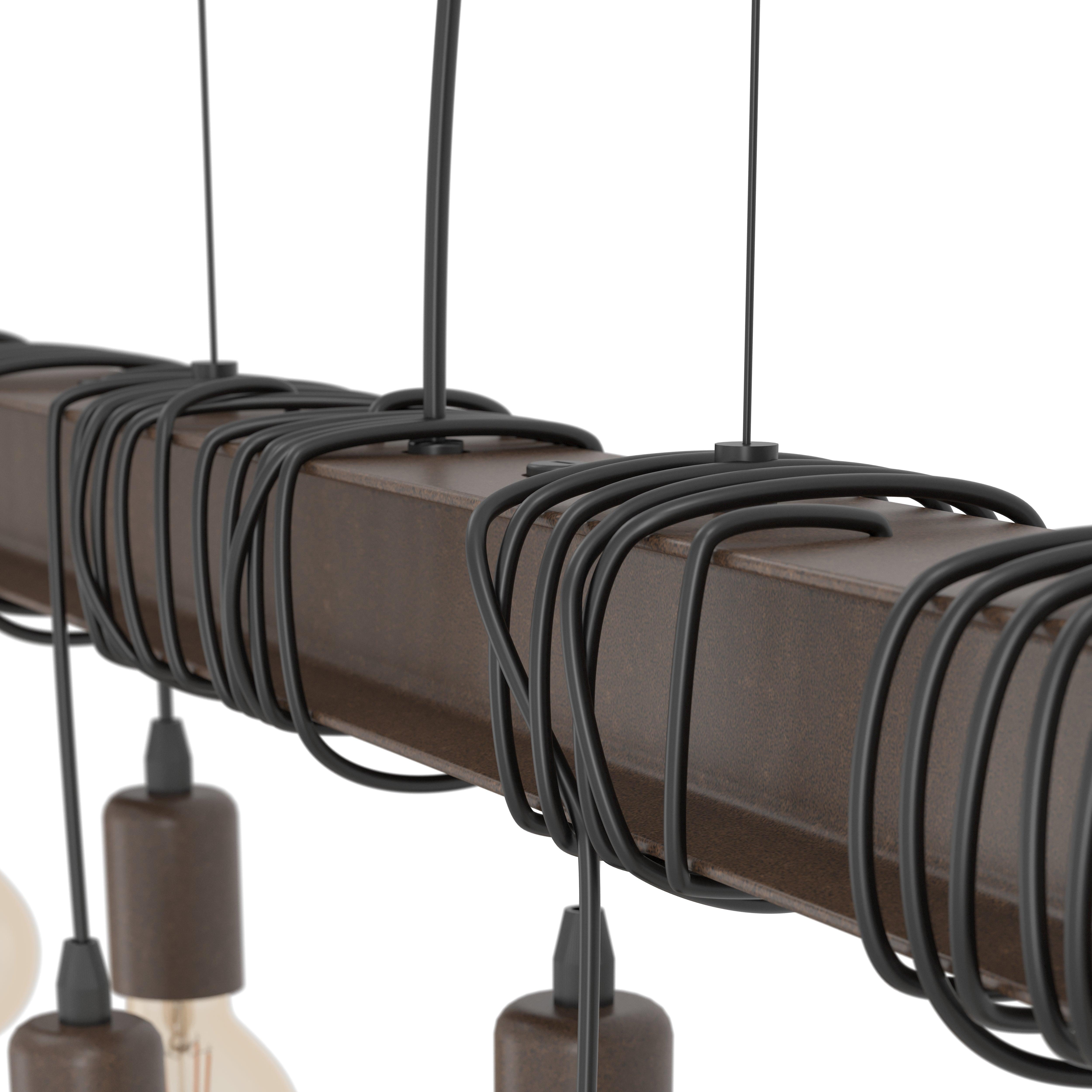 eglo townshend 4 8 light brown letal bar ceiling pendant Kitchen Lighting Close Up
