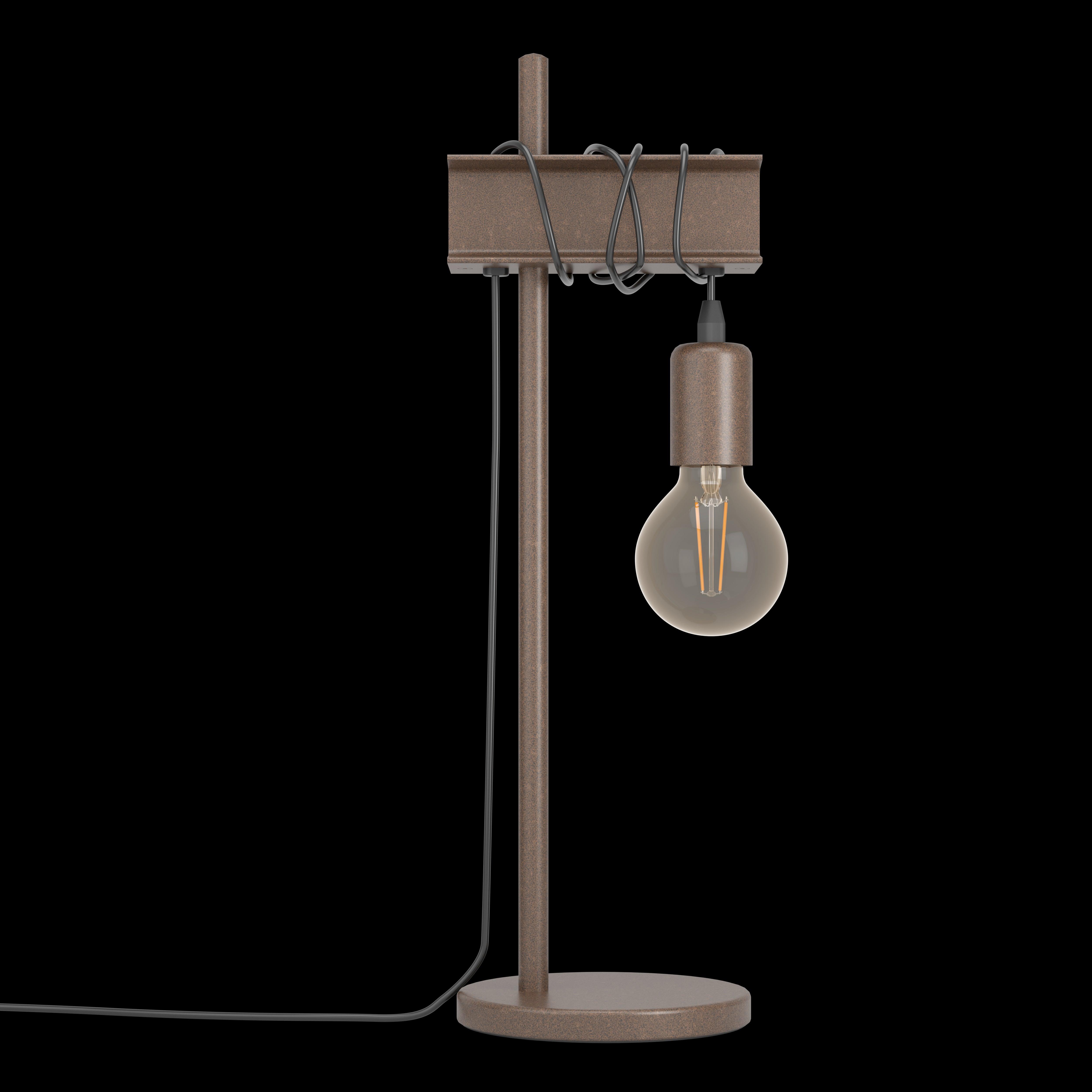 eglo townshend 4 brown metal table lamp living room close up