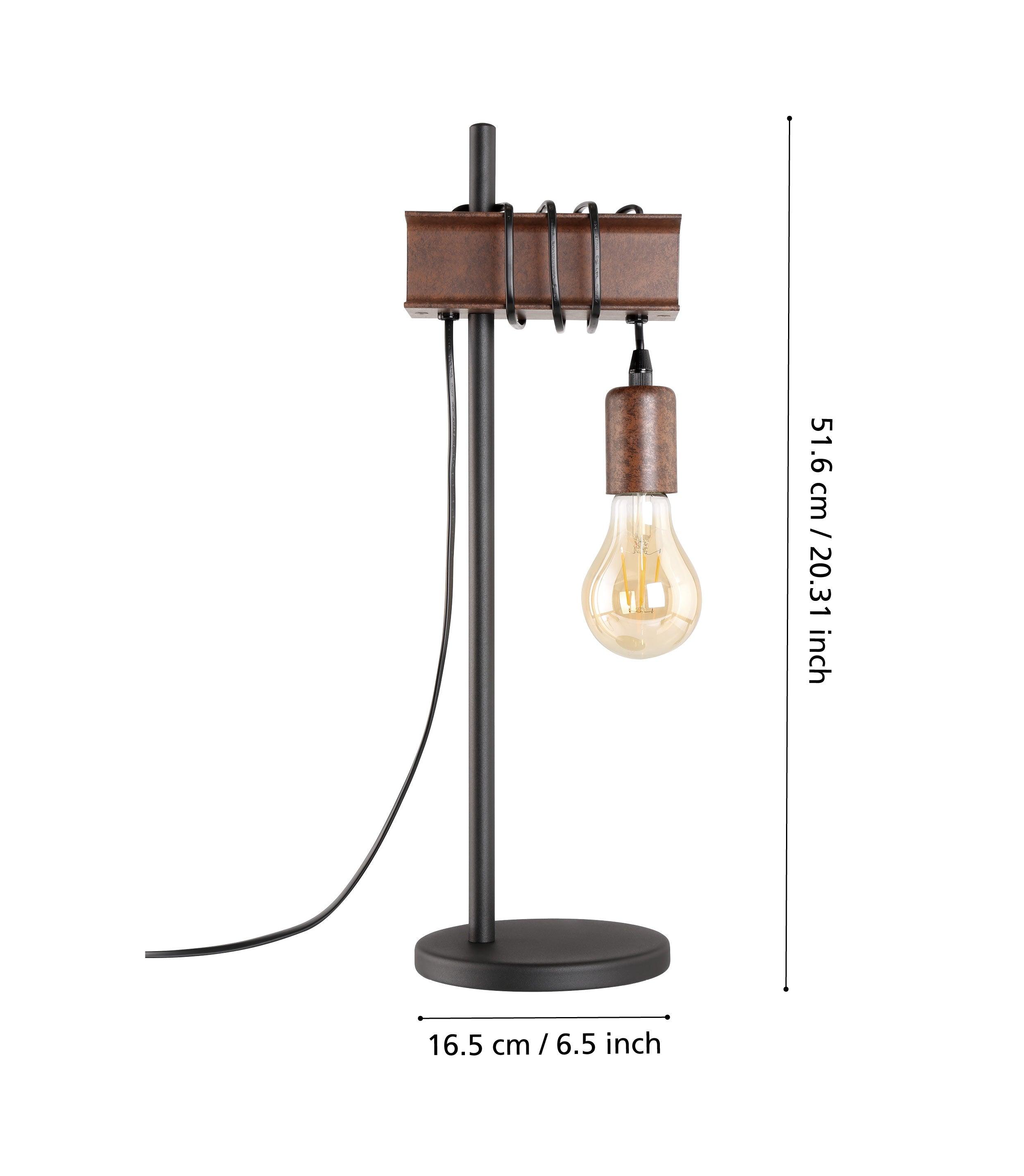 eglo townshend 4 brown metal table lamp kitchen lighting